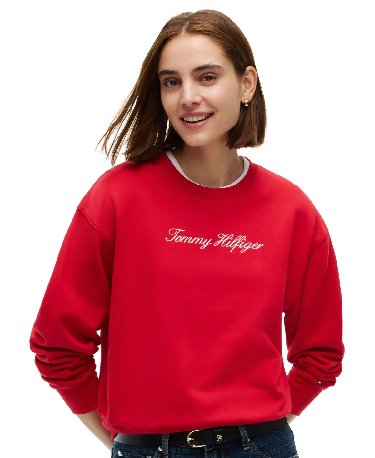 Crew Neck Graphic Pullover Long-Sleeve Sweatshirt