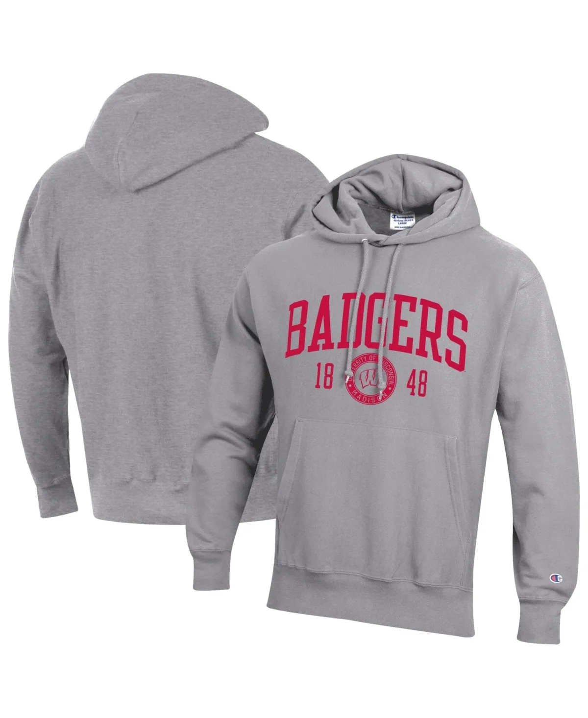 Wisconsin Badgers Established Reverse Weave Hoodie by Champion