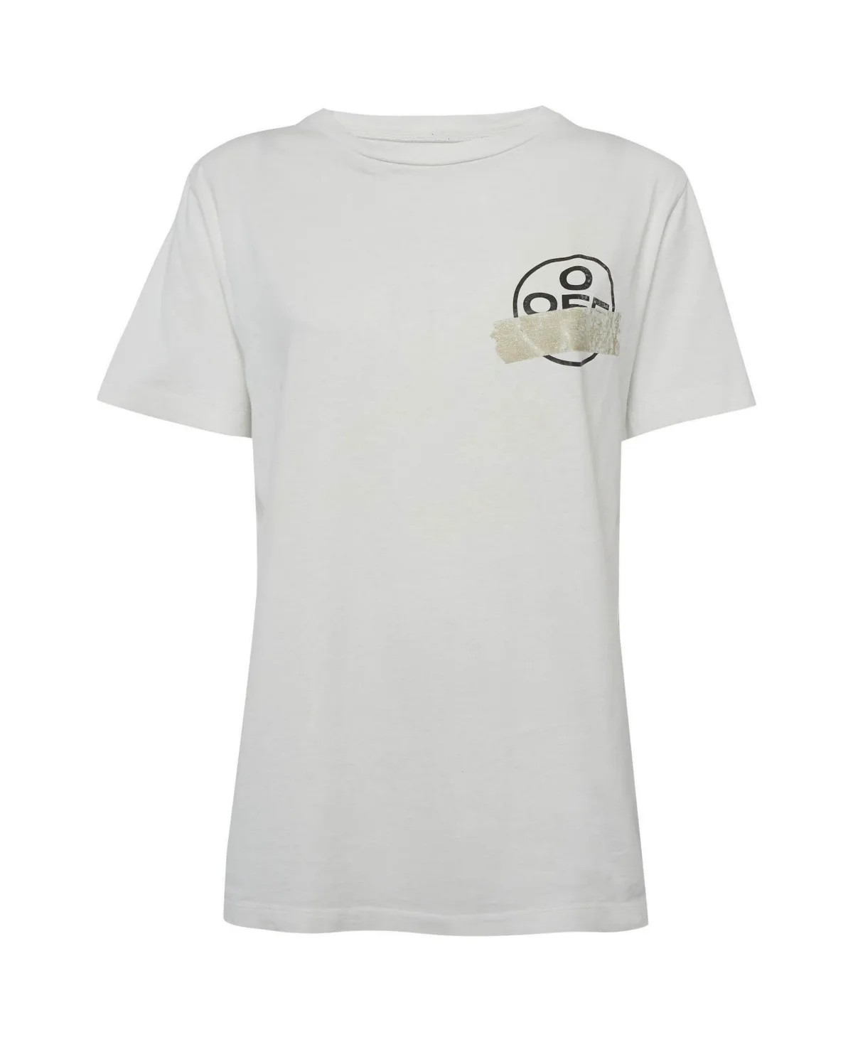 Pre-Owned Tape Graphic Cotton T-Shirt by Off-White