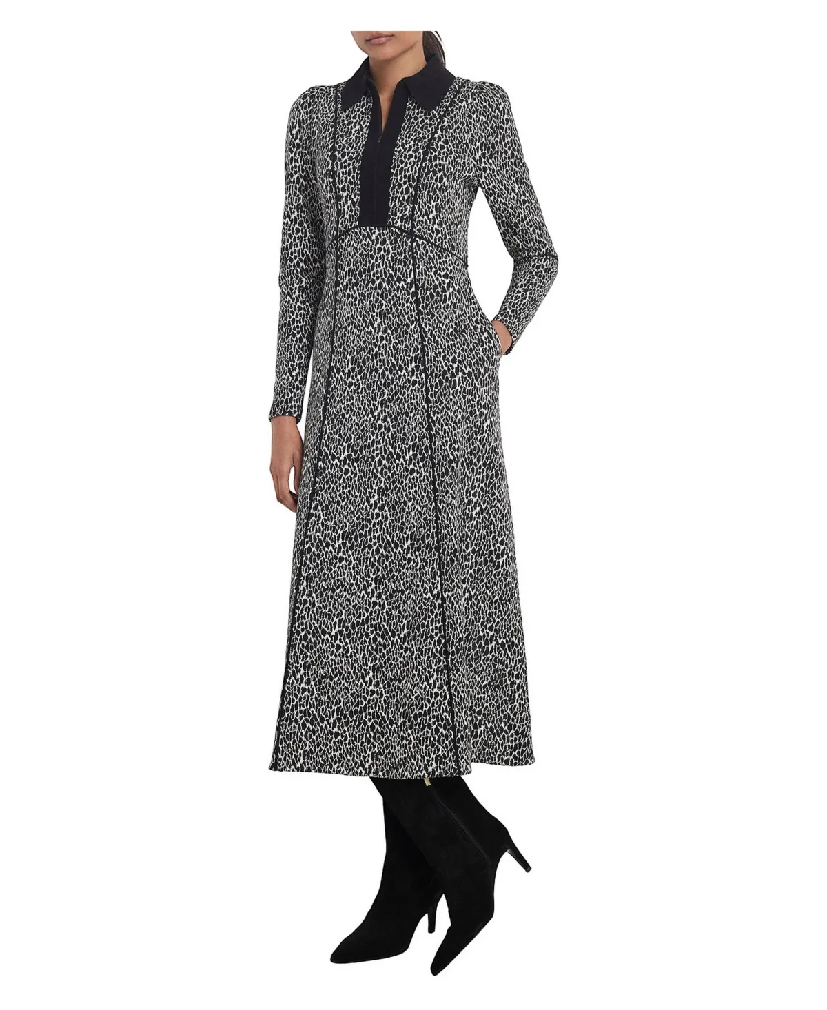 Animal Print Jacquard Midi Dress by Mint Velvet