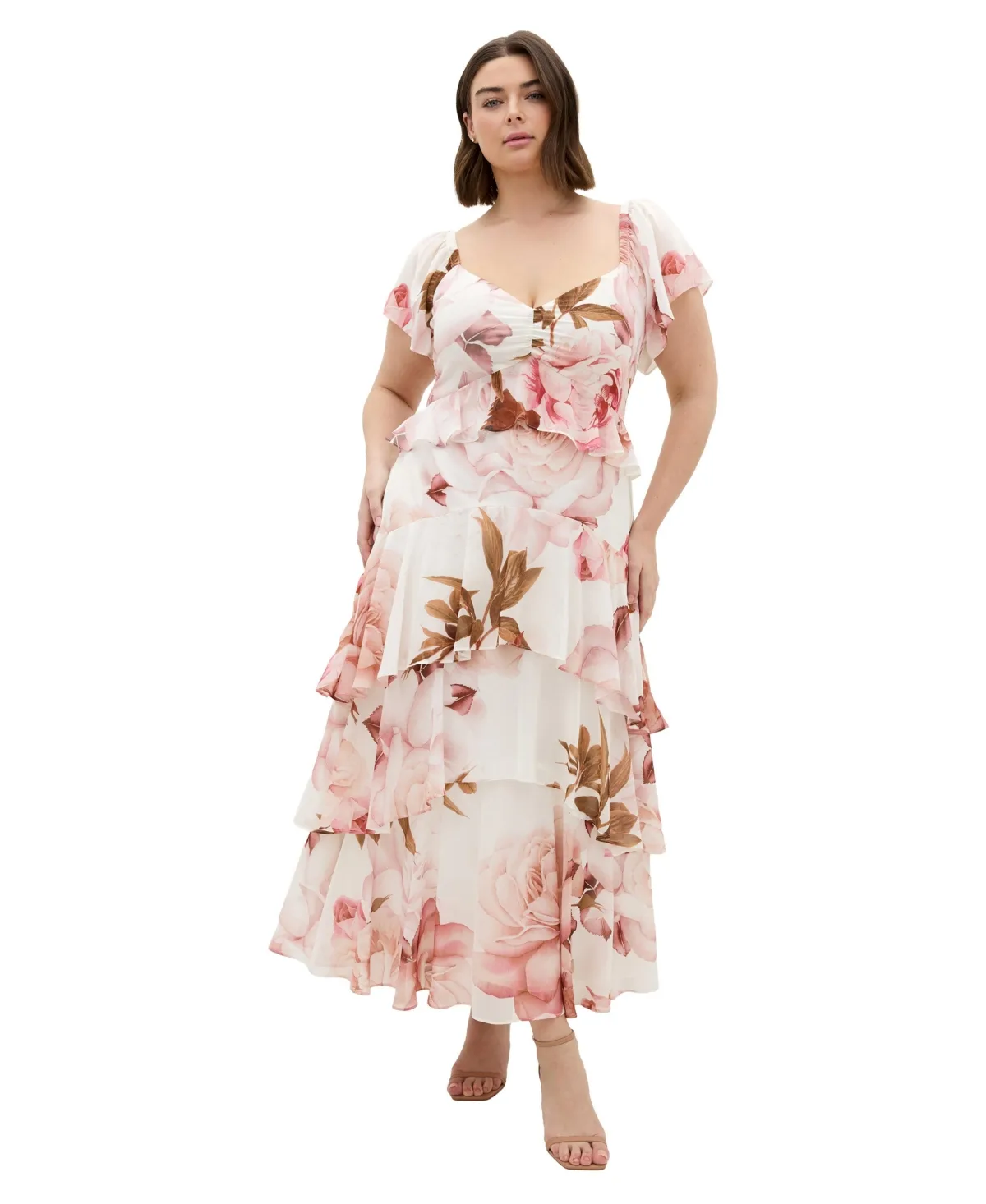 Sienna Floral-Print Tiered Maxi Dress by City Chic