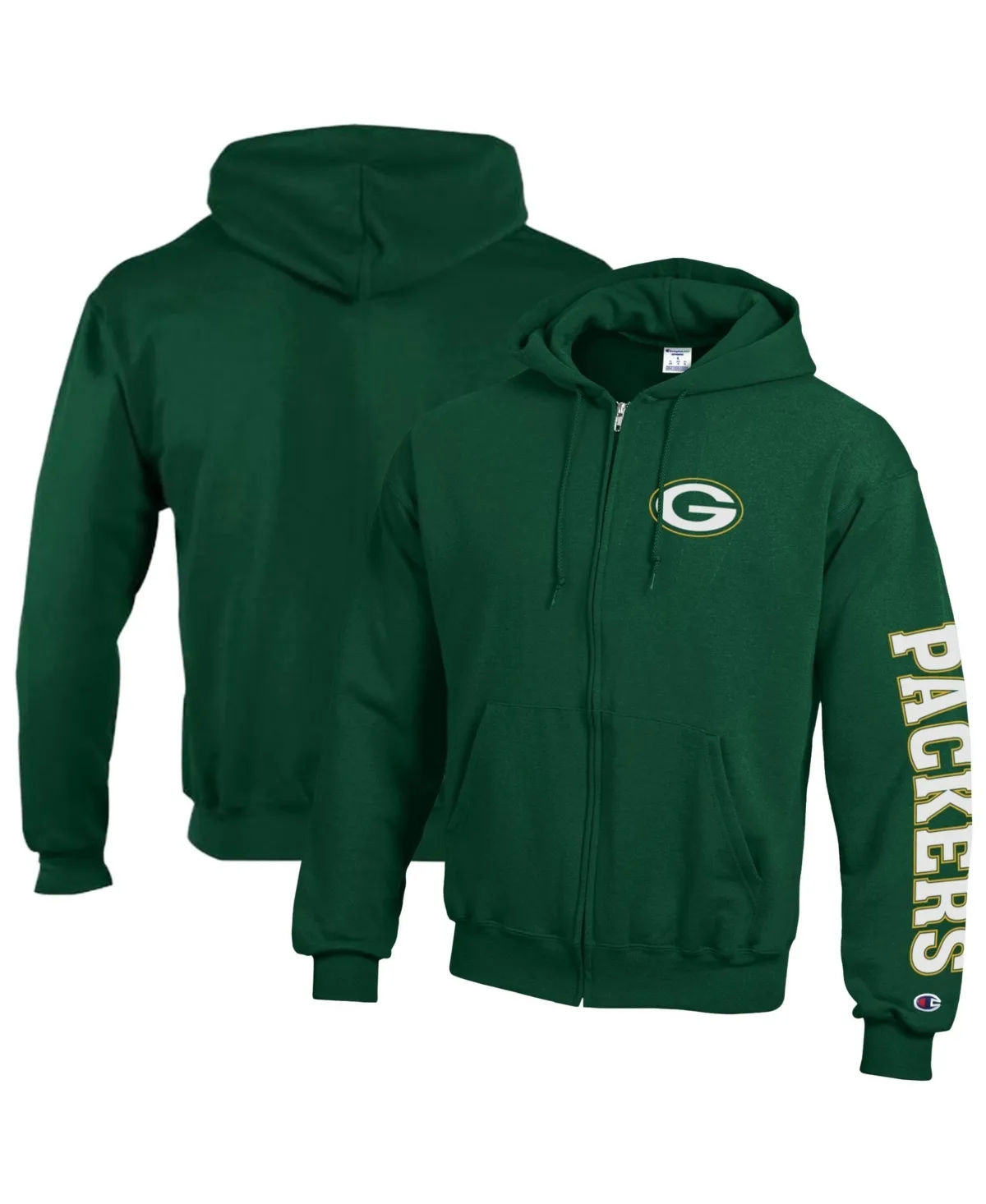 Bay Packers Power Blend Fleece Full-Zip Hoodie by Champion