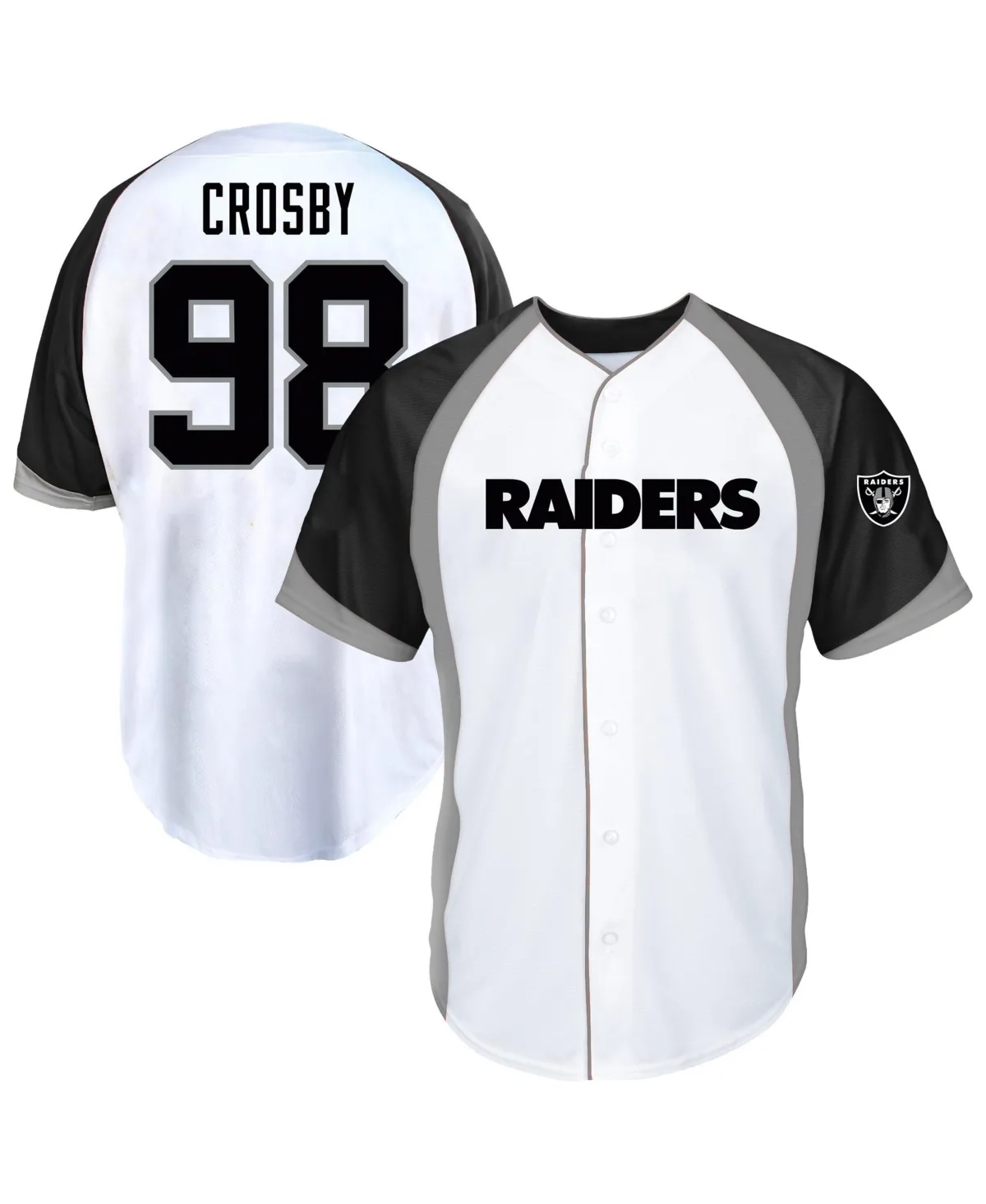 Maxx Crosby Las Vegas Raiders Big Tall Button-Up Baseball Jersey T-Shirts by Fanatics