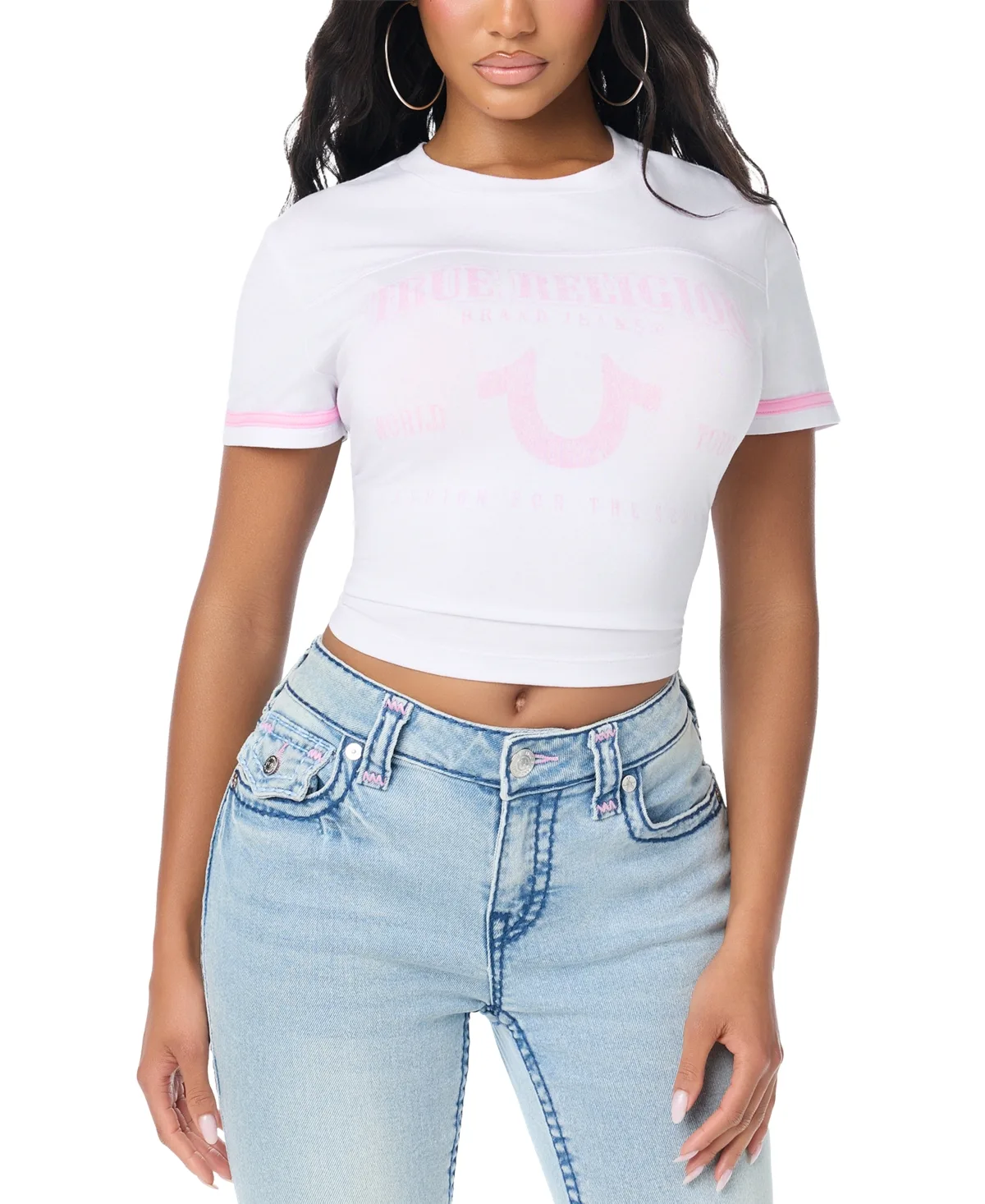 Heritage Cropped Crewneck Graphic T-Shirt by True Religion