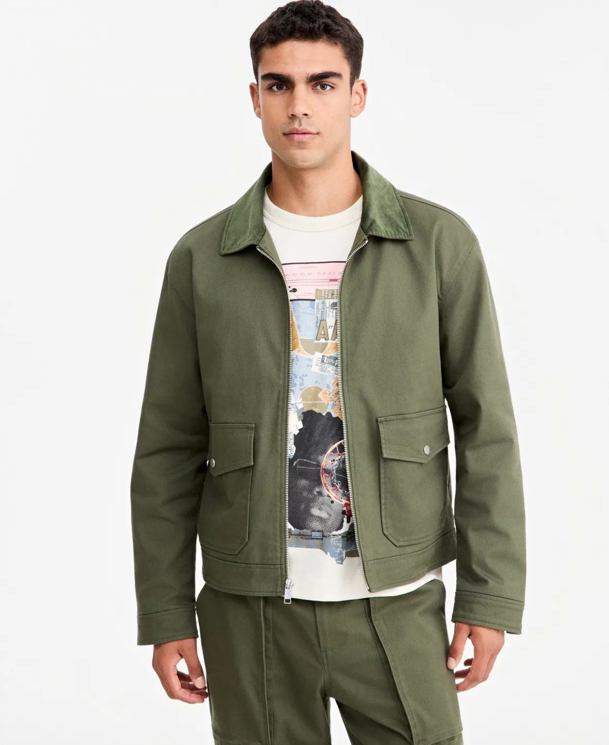 Relaxed-Fit Corduroy-Collar Shirt Jacket