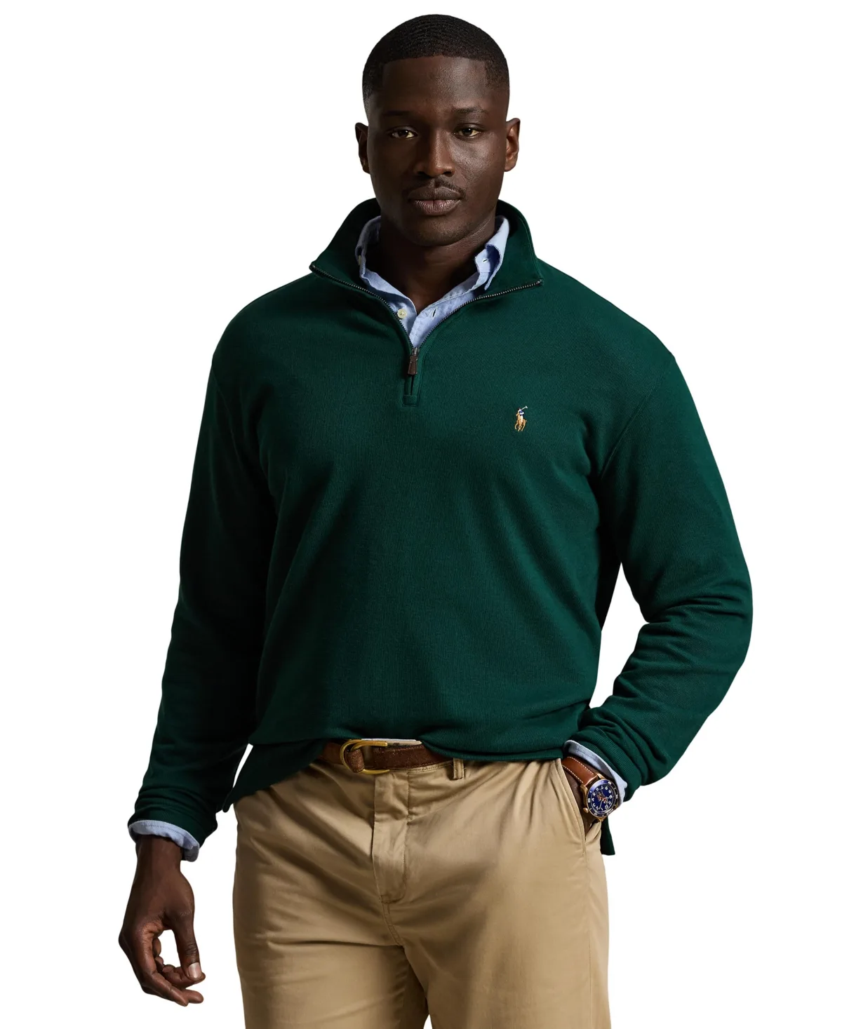 Estate-Rib Quarter-Zip Pullover Sweater by Polo Ralph Lauren