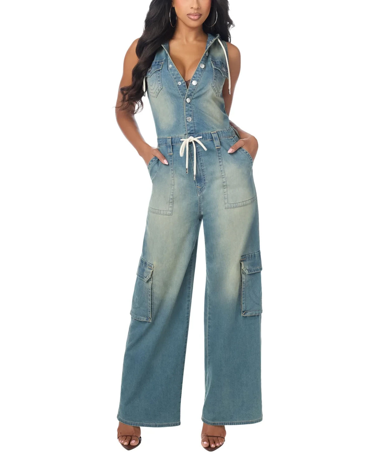 Cargo Wide-Leg Sleeveless Jumpsuit by True Religion