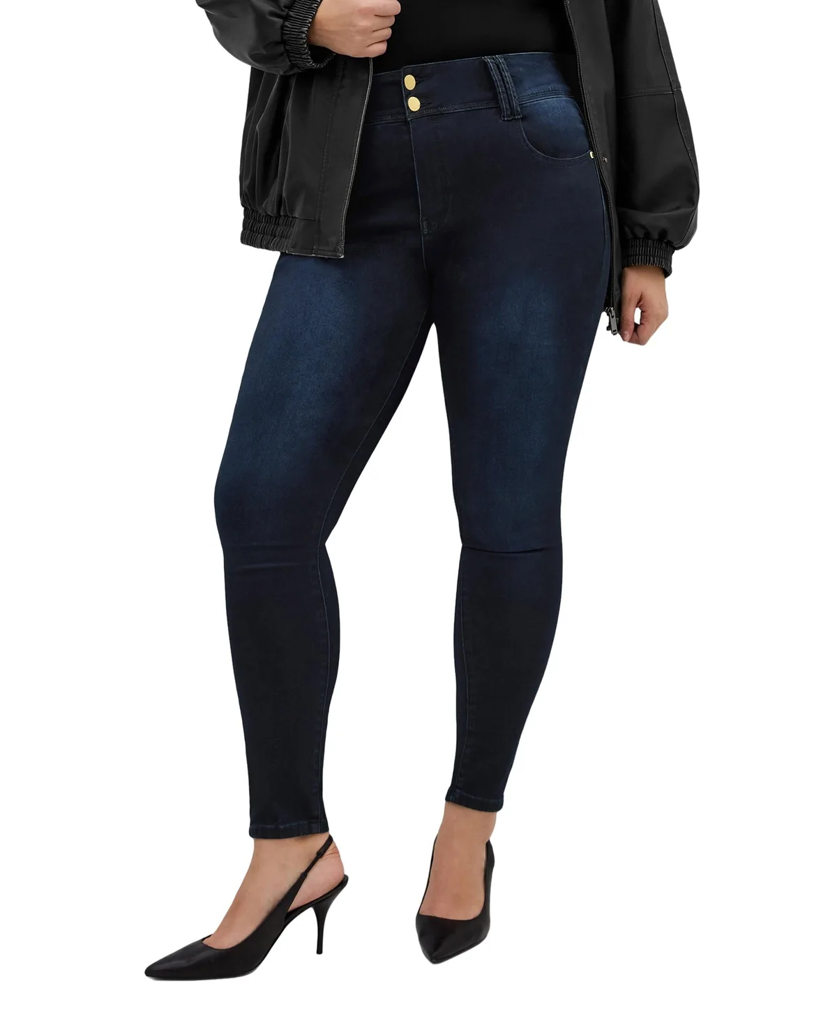 Asha Fit High-Rise Skinny Short Jeans by City Chic