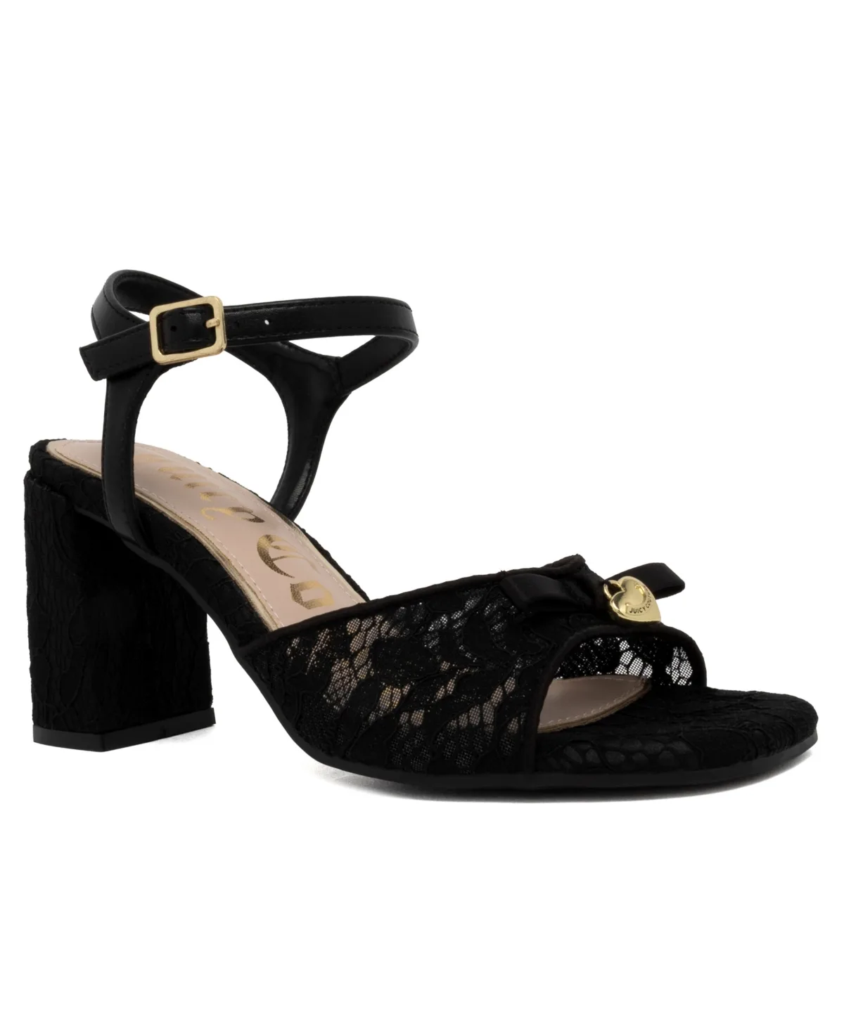 Grande Block Heel Square-Toe Dress Sandals by Juicy Couture