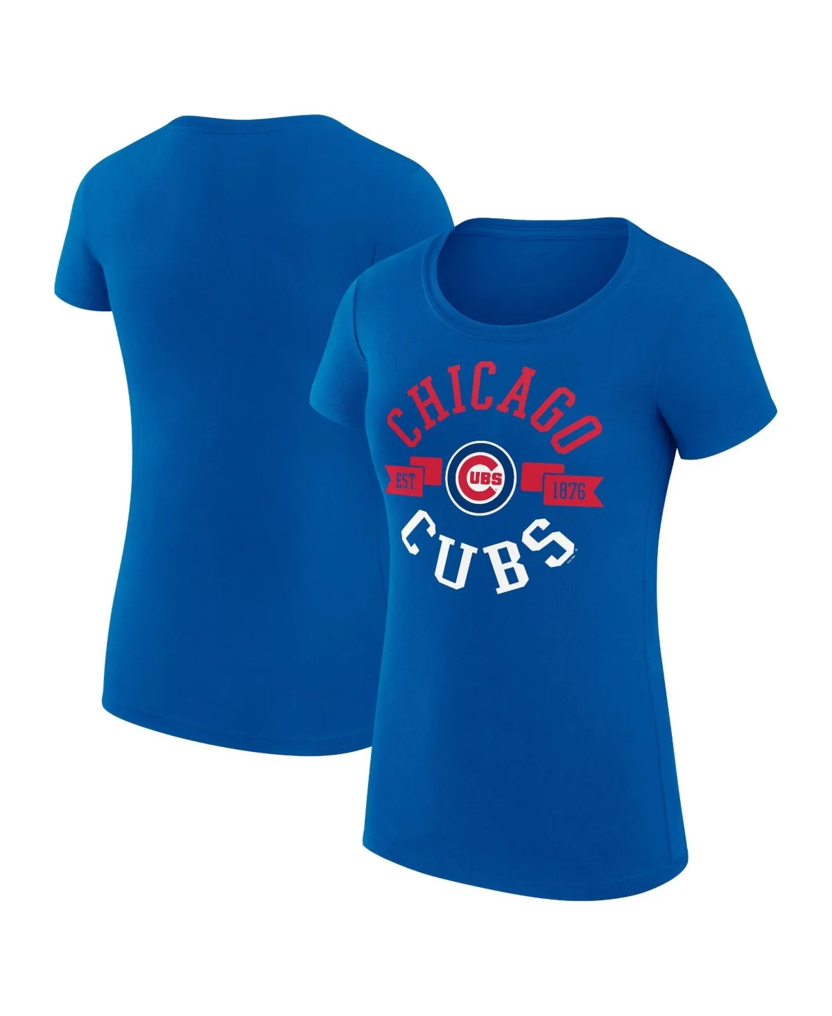 G-Iii 4Her by Carl Banks Chicago Cubs Screen-Print Crewneck T-Shirt by G-III
