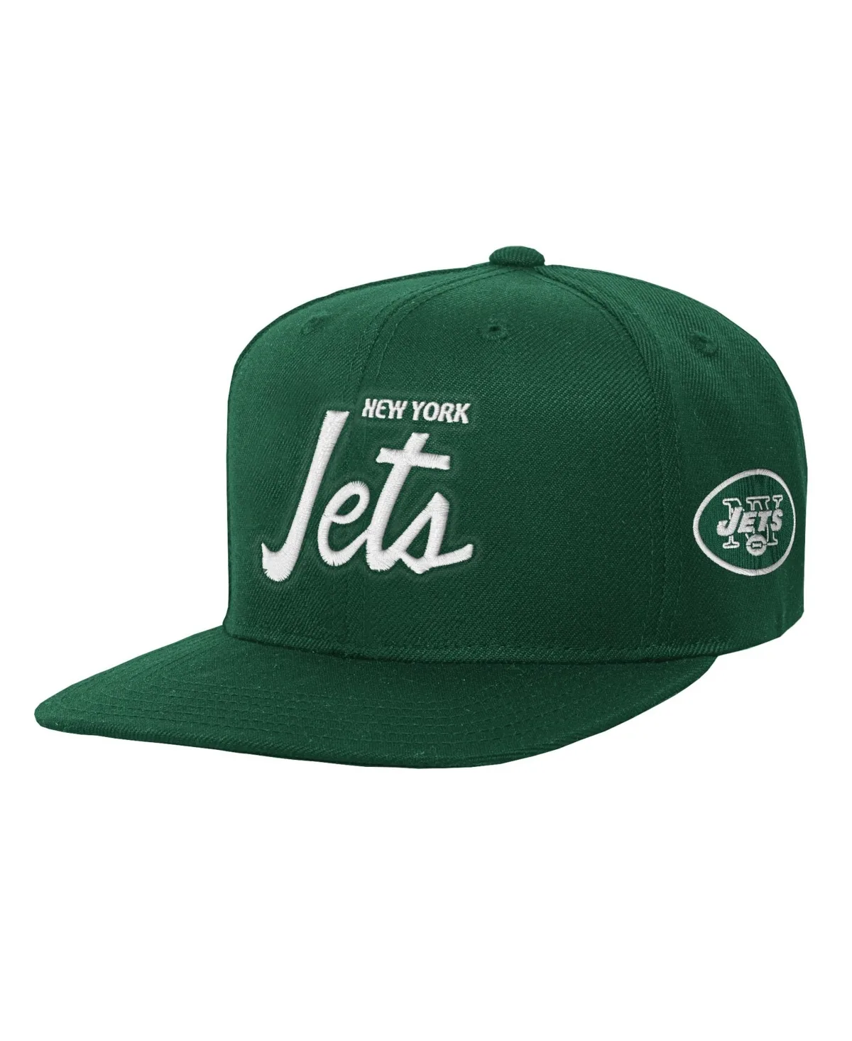 New York Jets Head Coach Flat Brim Snapback Hat by Mitchell & Ness