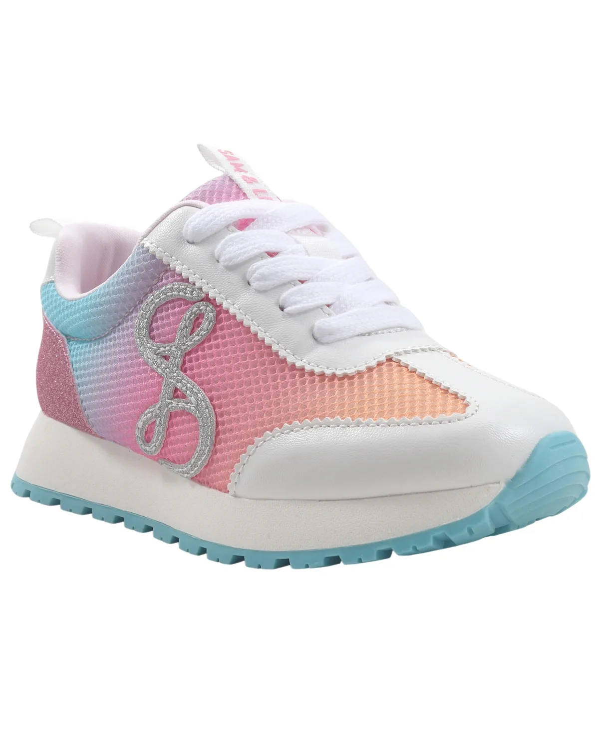 Rosa Wide Glitter Logo Lace-Up Sneakers by S.A.M.