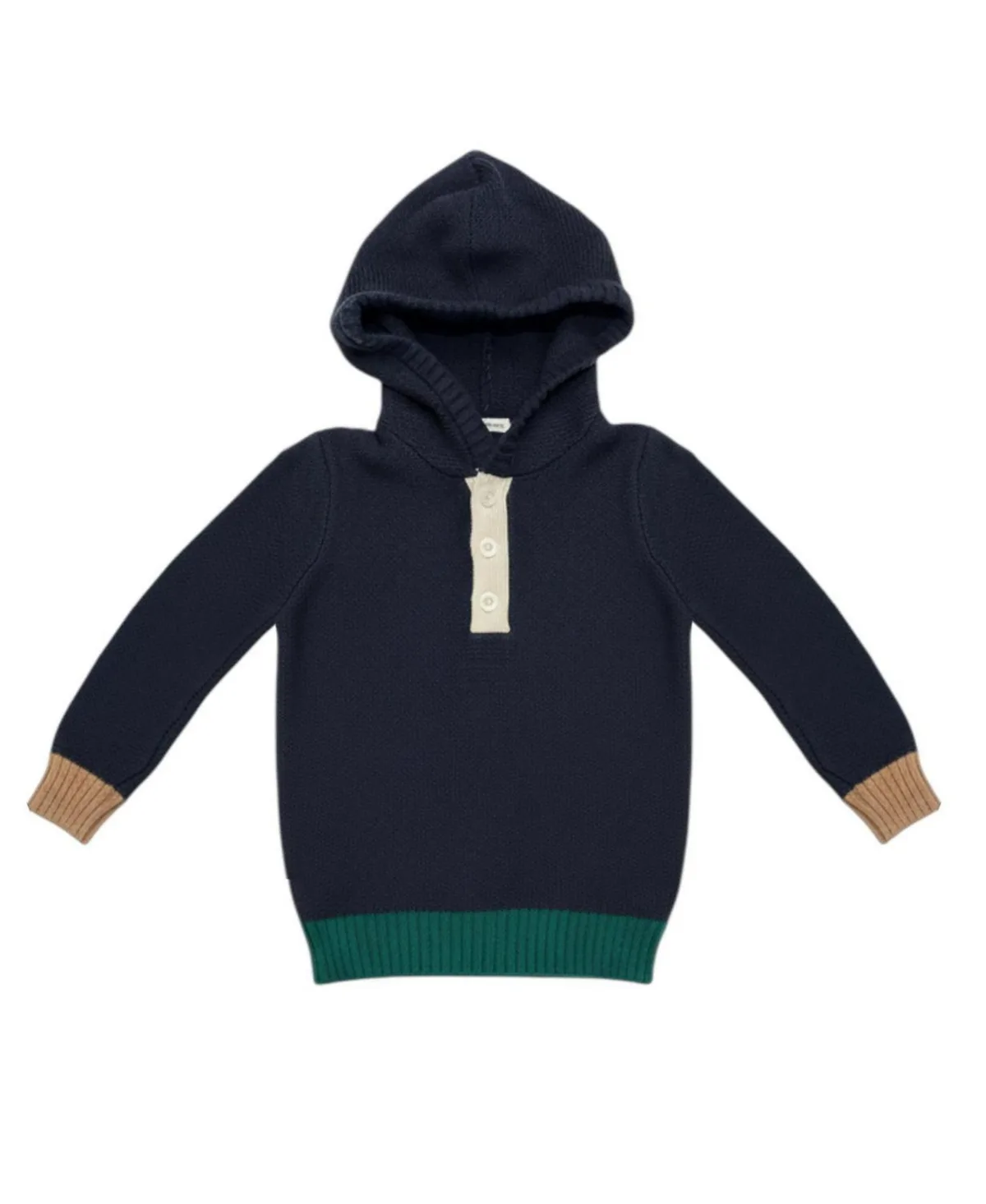 Organic Henley Sweater Hoodie by Hope & Henry