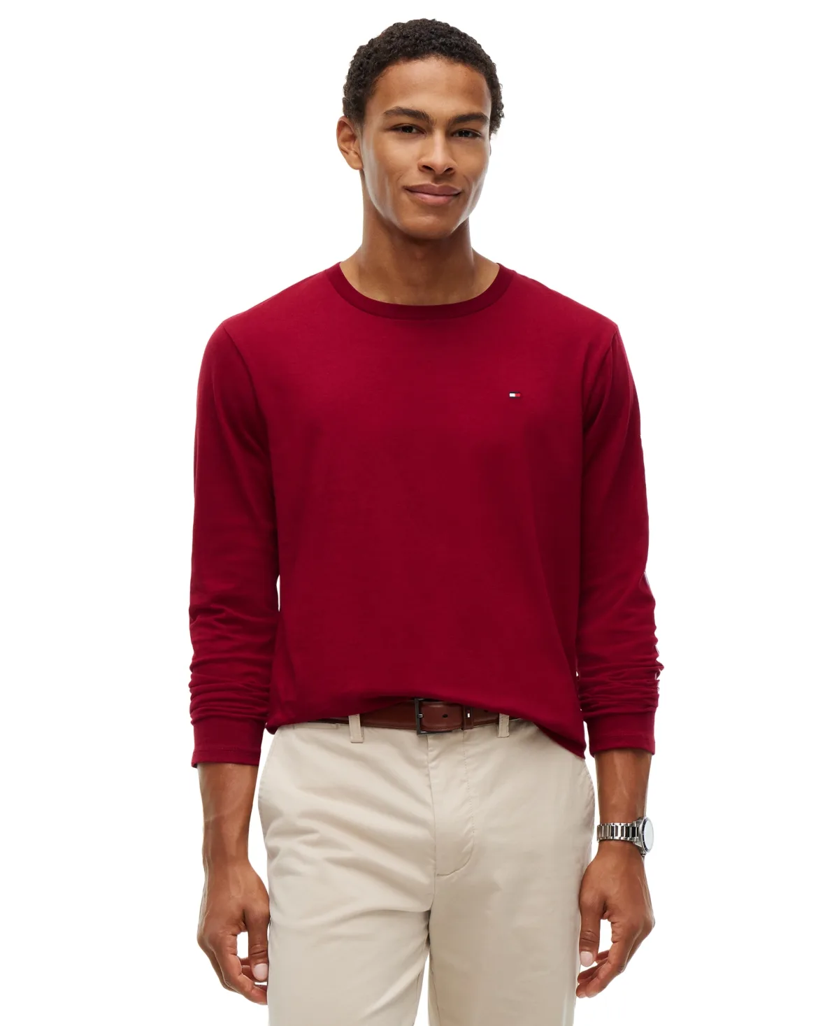Long-Sleeve Logo Crewneck T-Shirt by Tommy Hilfiger