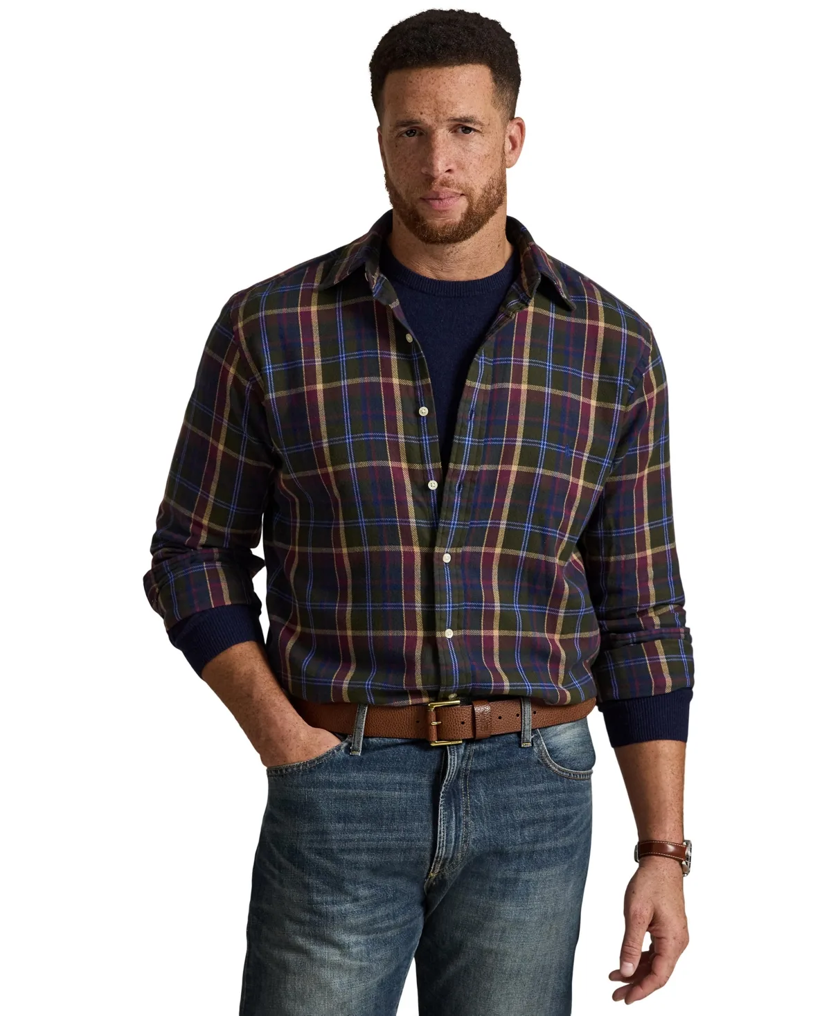 Plaid Brushed Flannel Button-Down Shirt by Polo Ralph Lauren