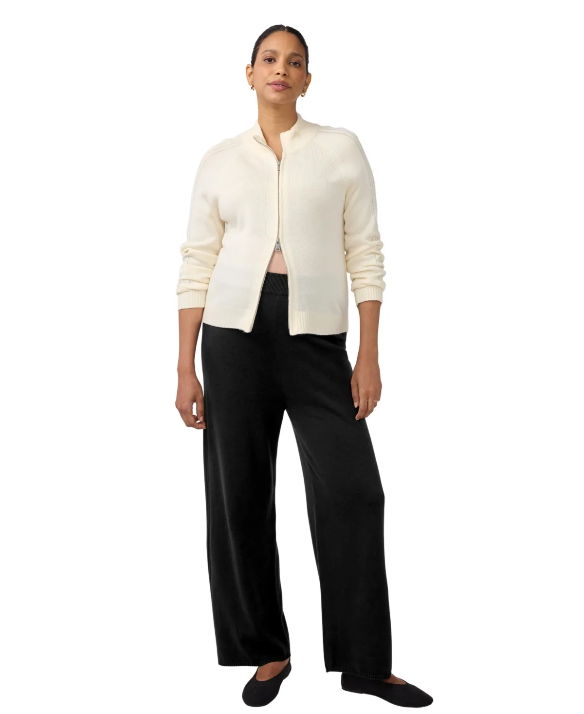 Ingrid + Isabel Maternity Sweater Pant Knit Wide-Leg Pants by Ingrid  Isabel