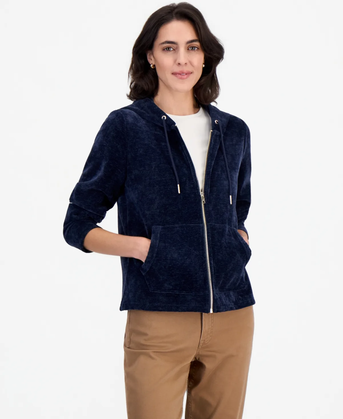 Full-Zip Double-Rib Hoodie by Nautica