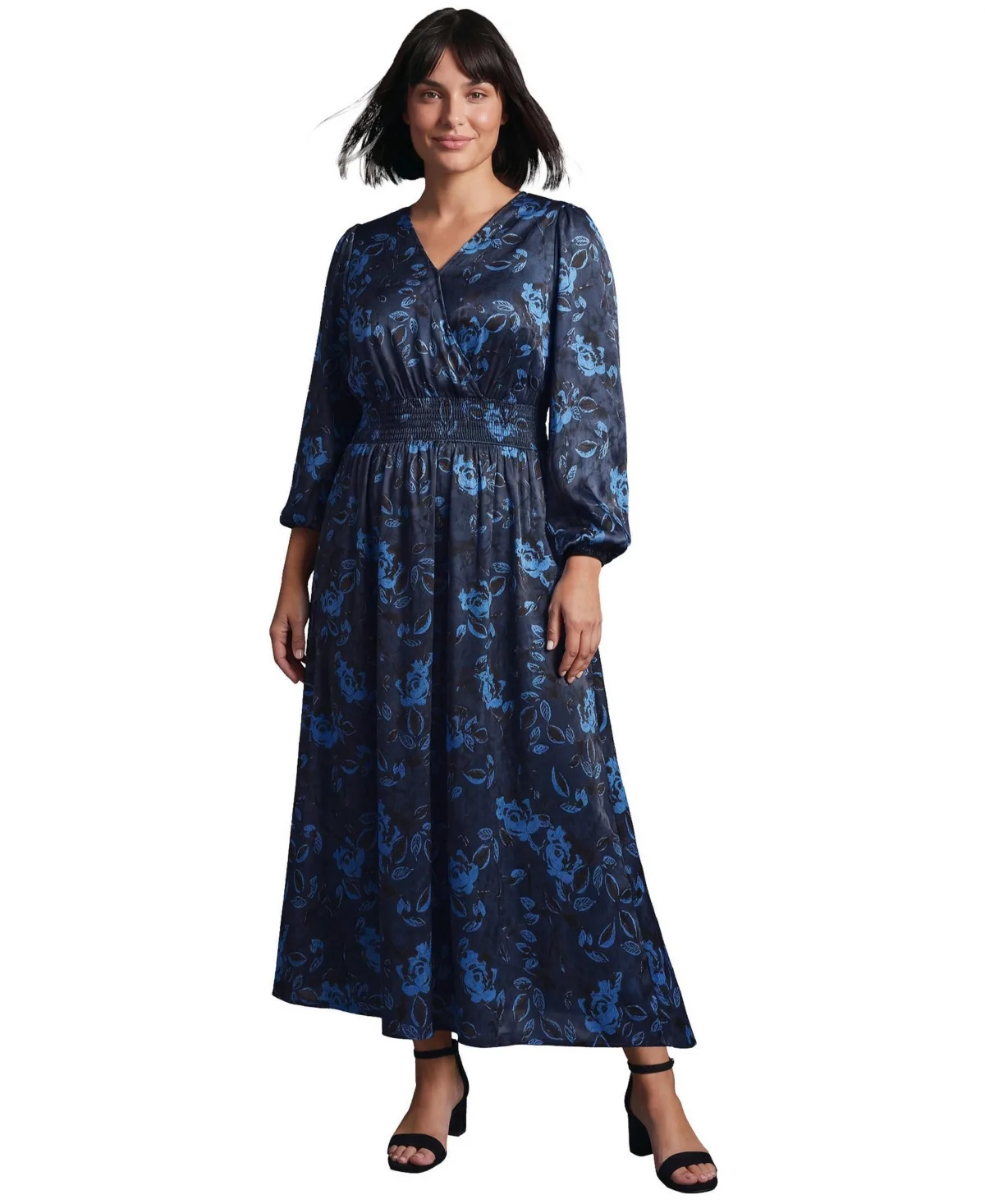 Adia Velvet Maxi Surplice V-Neck Dress by Avenue