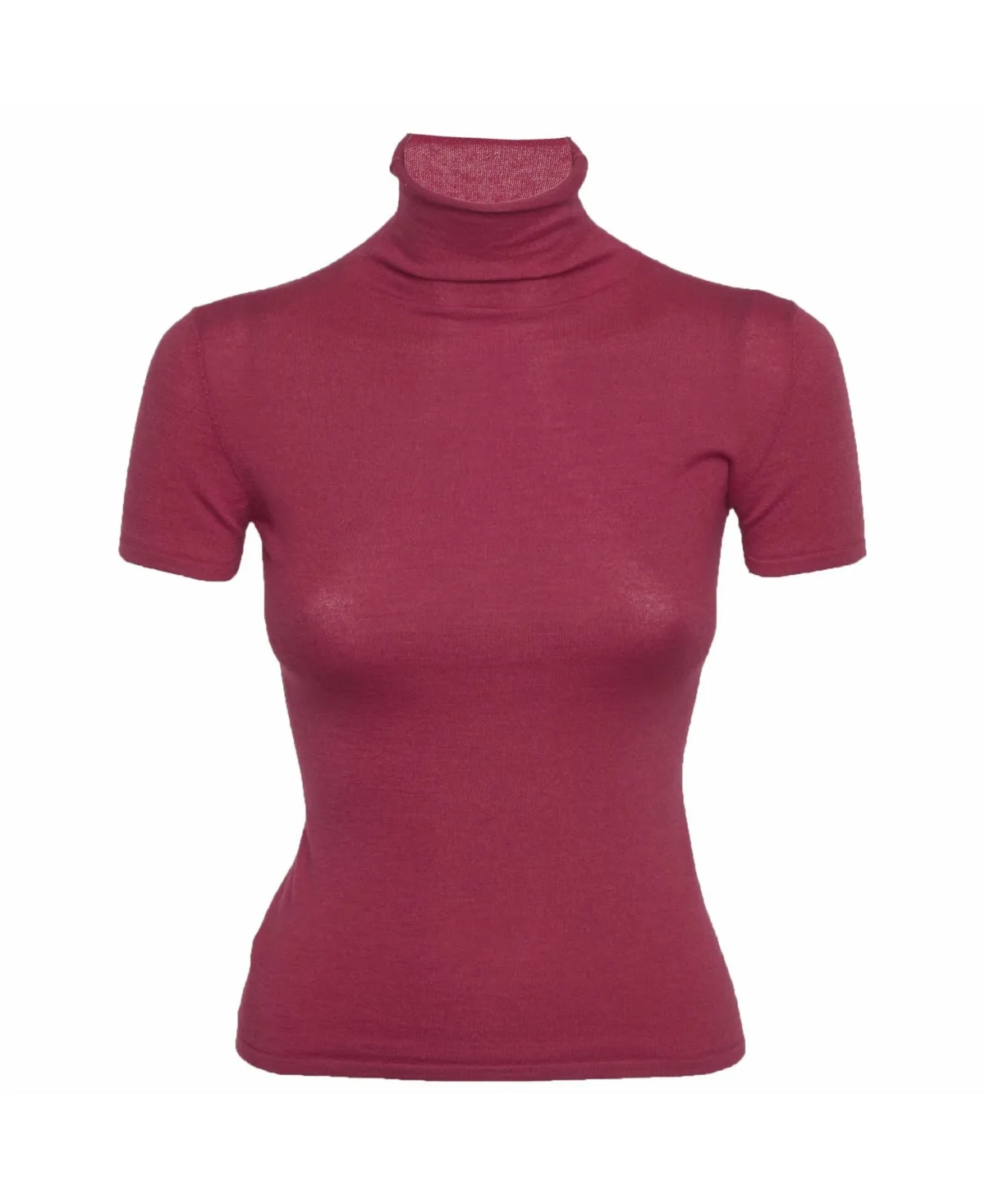 Stretch Knit Short-Sleeve Turtleneck Top by Brunello Cucinelli
