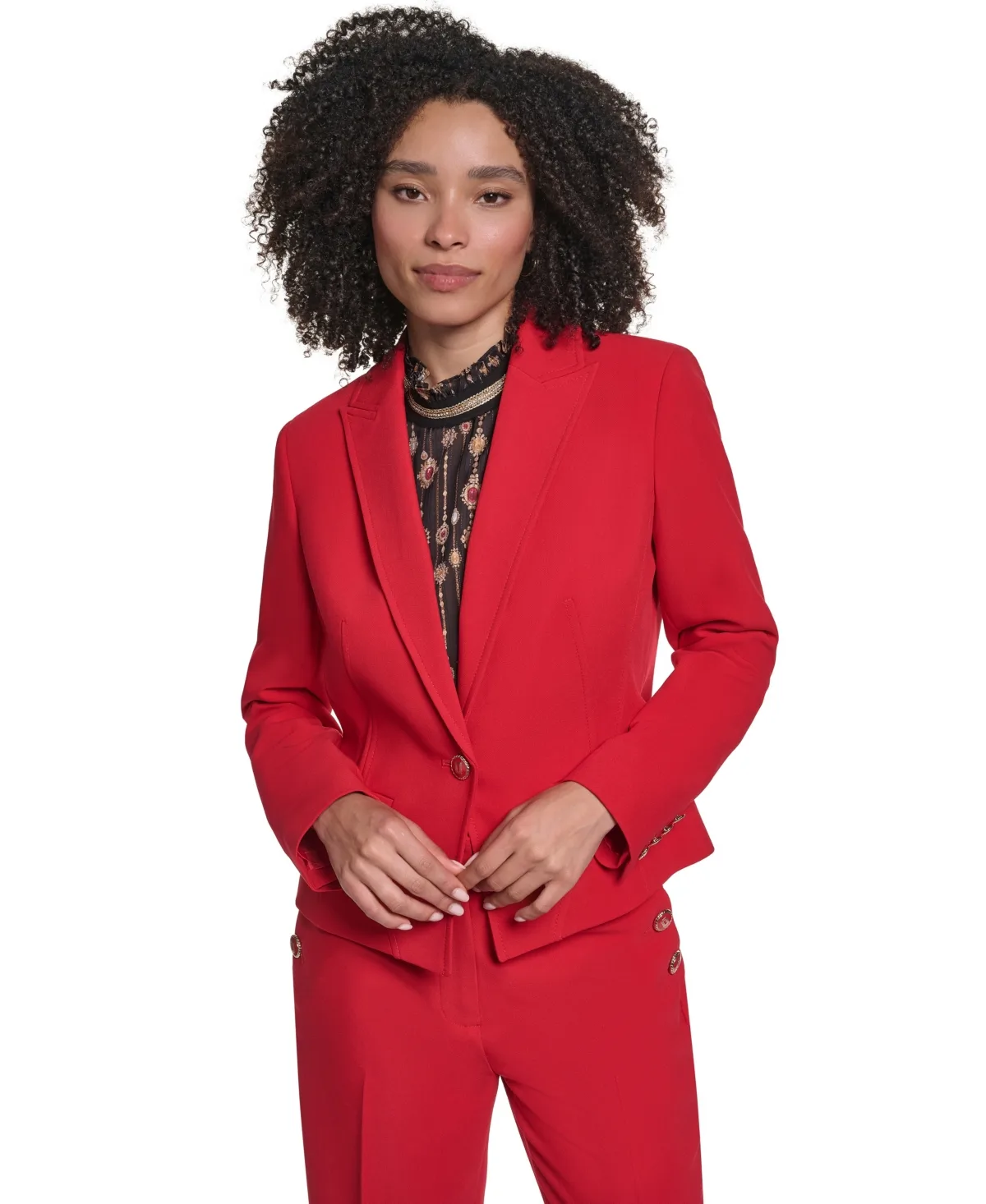 KL186 Cropped Shoulder-Padded Blazer by Karl Lagerfeld