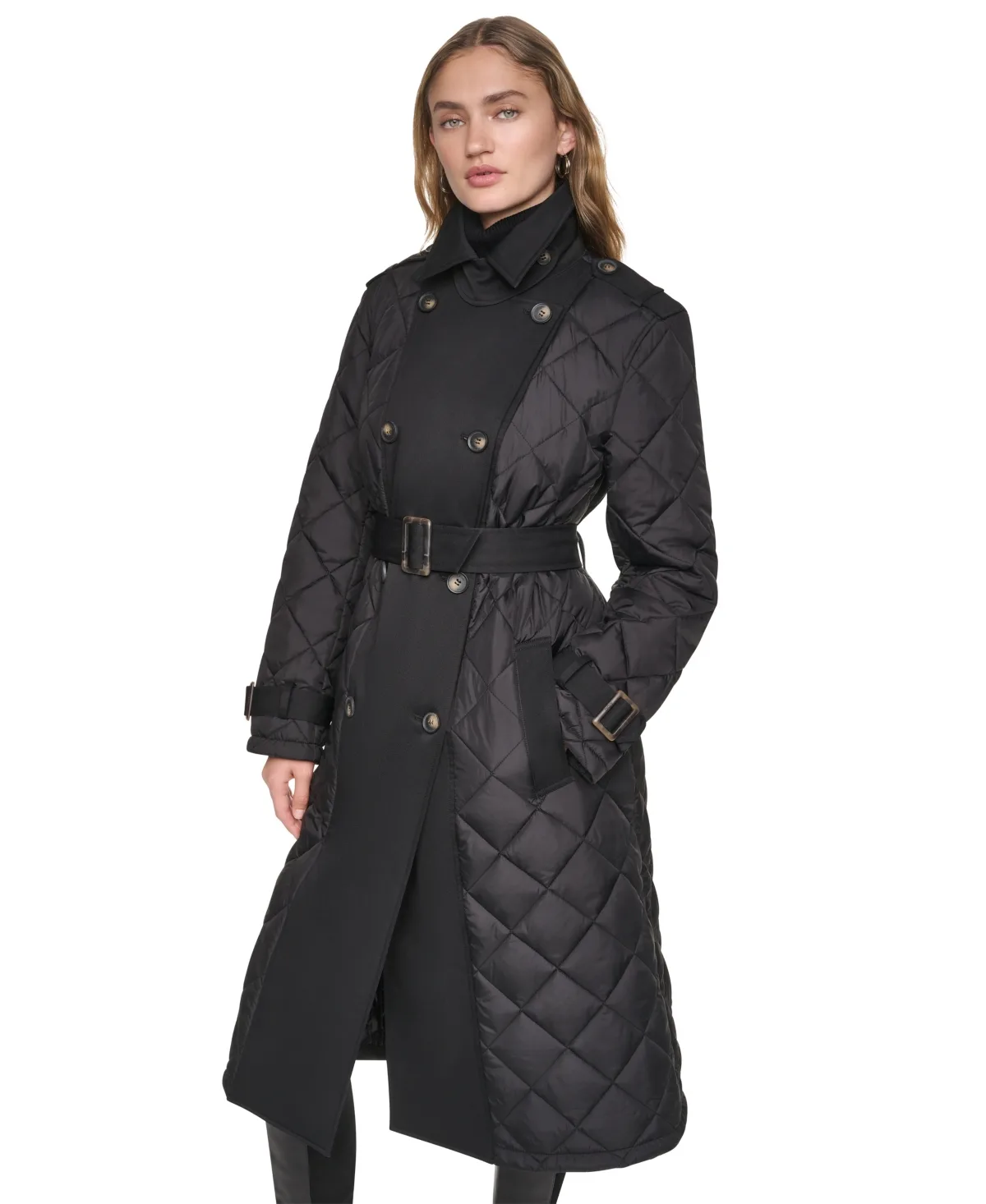 Belted Quilted Trench Coat by DKNY