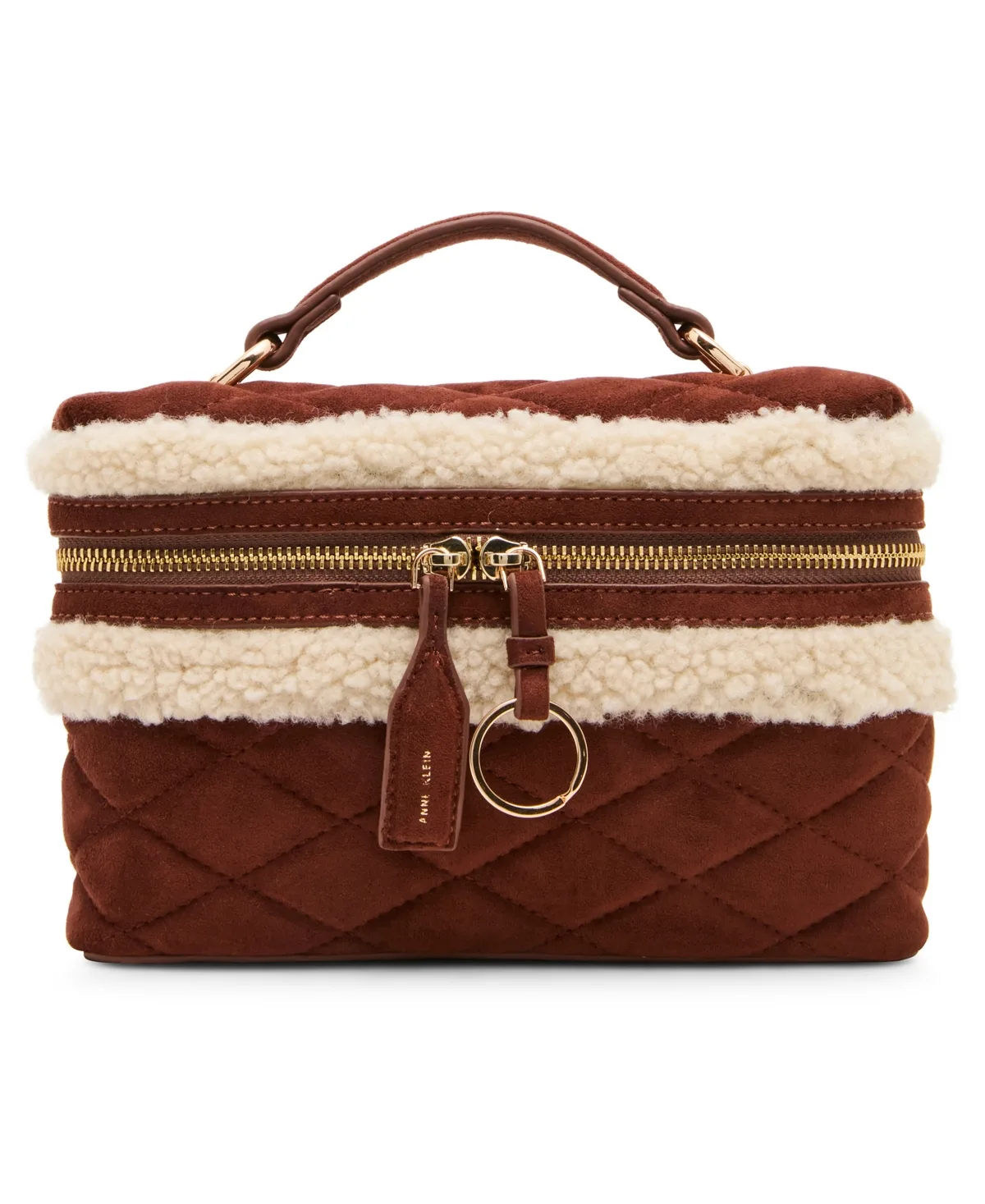 Faux Sherpa Train Case by Anne Klein
