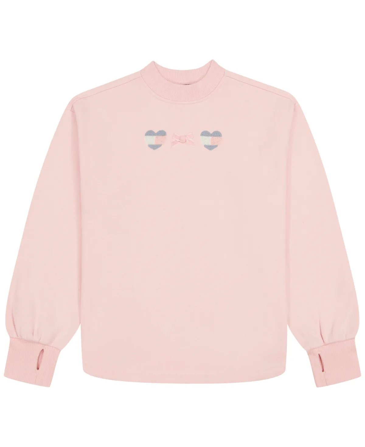Mock-Neck Drop-Shoulder Ribbed-Thumbhole Cuffs Sweatshirt by Tommy Hilfiger