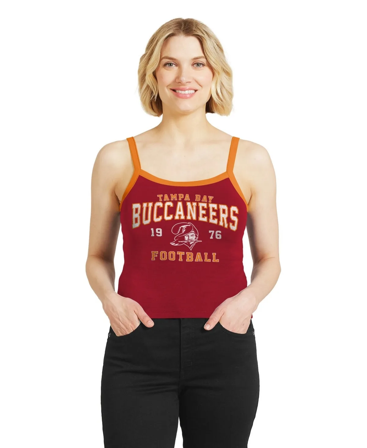 Tampa Bay Buccaneers Colorblock Scoop Neck Tank Top by Wear by Erin Andrews