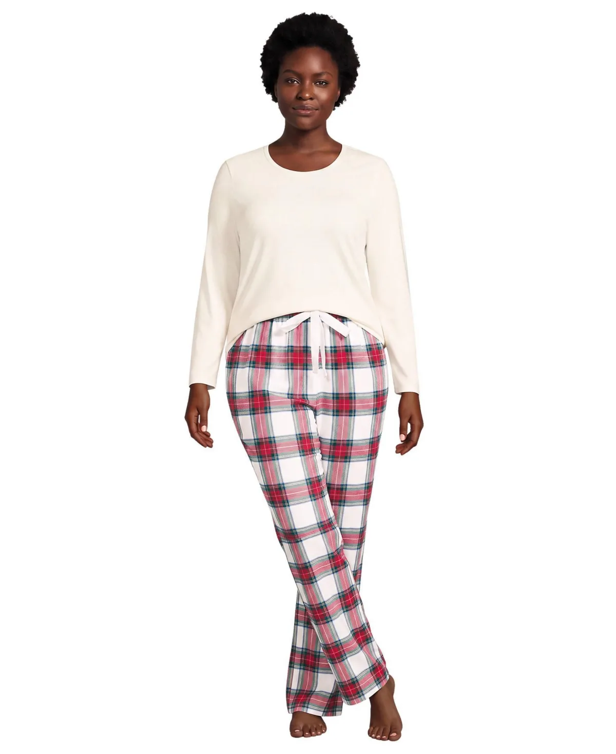 Pajama Gift Set - Knit Long Sleeve Top and Flannel Pants