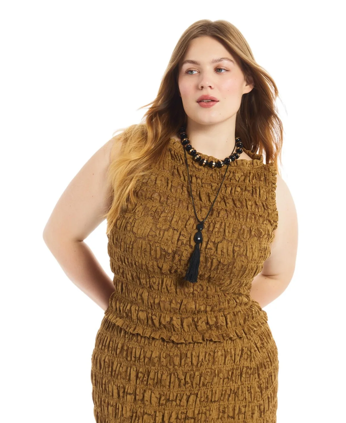 Smocked Lace Knit Top by June & Vie