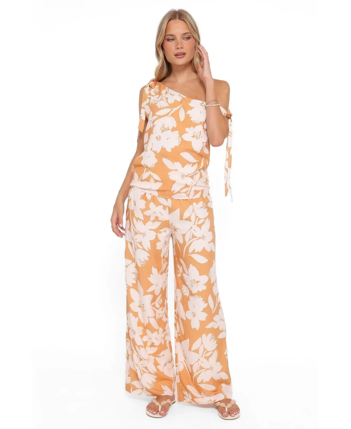 Flynn Off-Shoulder Floral Wide-Leg Top and Pants, 2-Piece Set by Petal and Pup