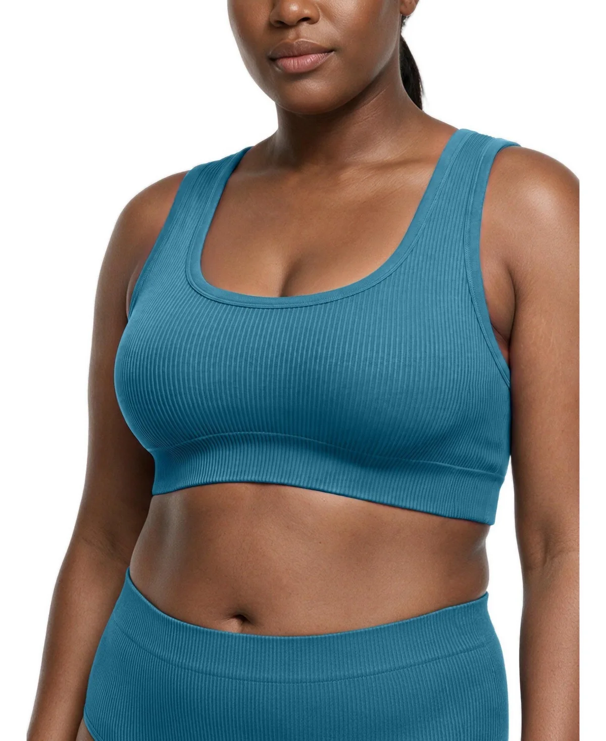 Lightly Lined Seamless Rib Scoop Bralette by Torrid