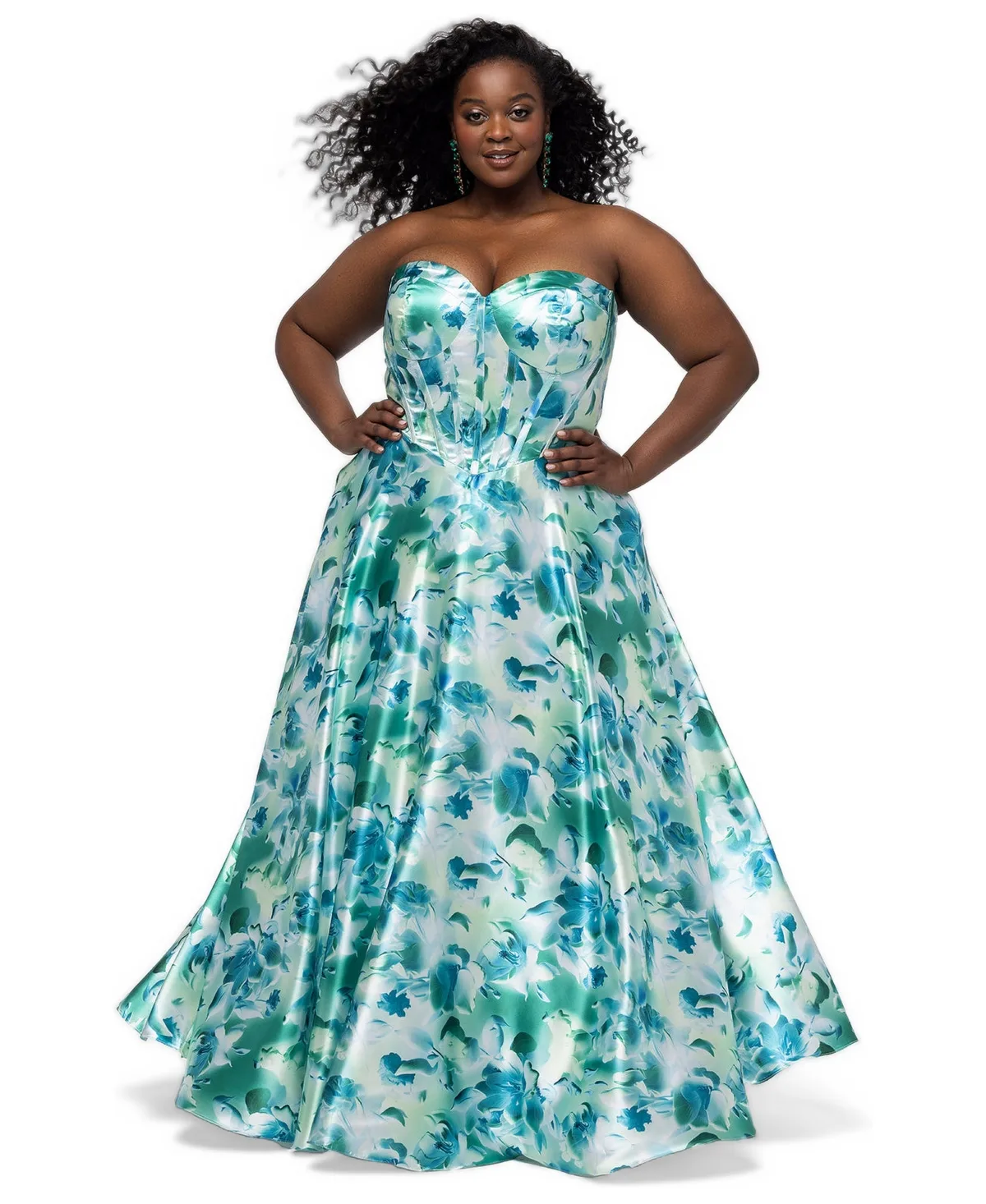 Fit to Print Floral A-Line Sweetheart Gown by Sydneys Closet
