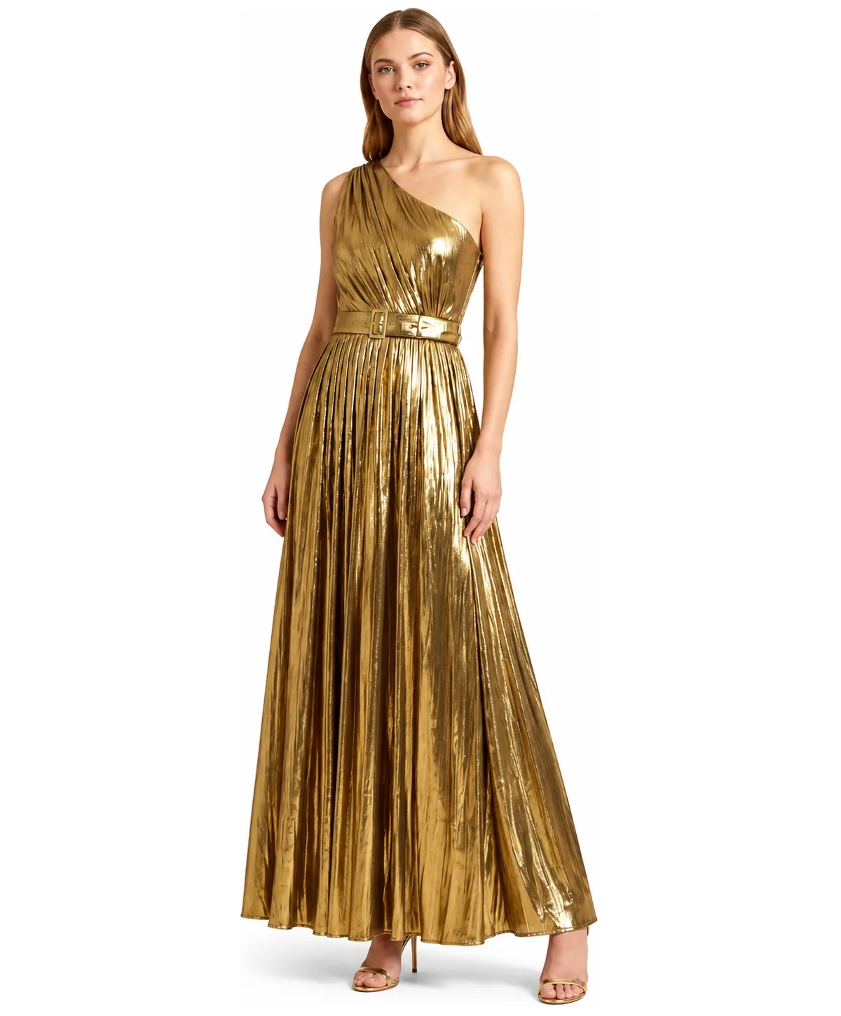 One Shoulder Metallic Dress by Lara