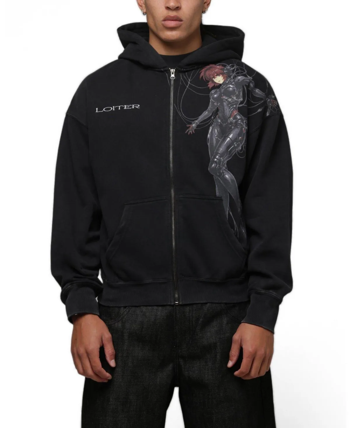 Spectre Graphic Relaxed-Fit Full-Zip Hoodie by Loiter