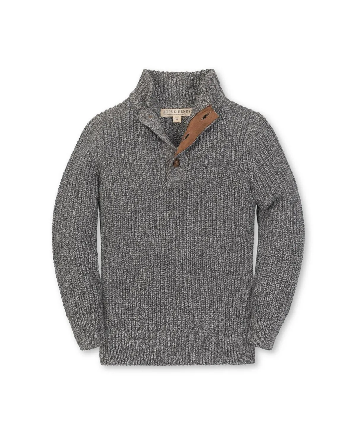 Organic Mock Neck Cardigan Stitch Sweater by Hope & Henry