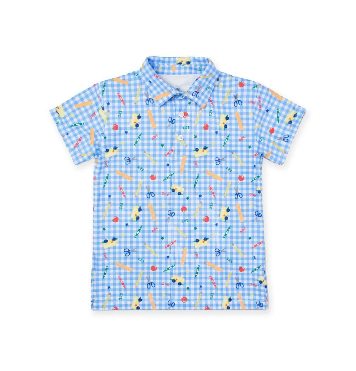 School Print Performance Knit Polo by Florence Eiseman