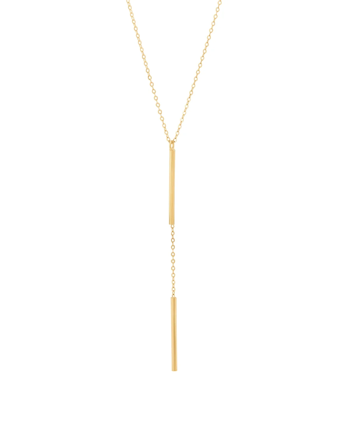 Polished Tube Lariat Necklace in 10k Yellow Gold by Italian Gold
