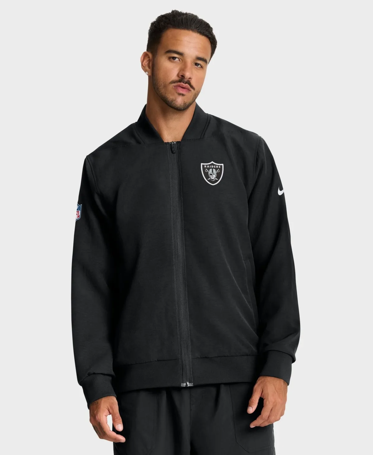 Las Vegas Raiders Water-Repellent Fleece-Lined Full-Zip Bomber Jacket by Nike