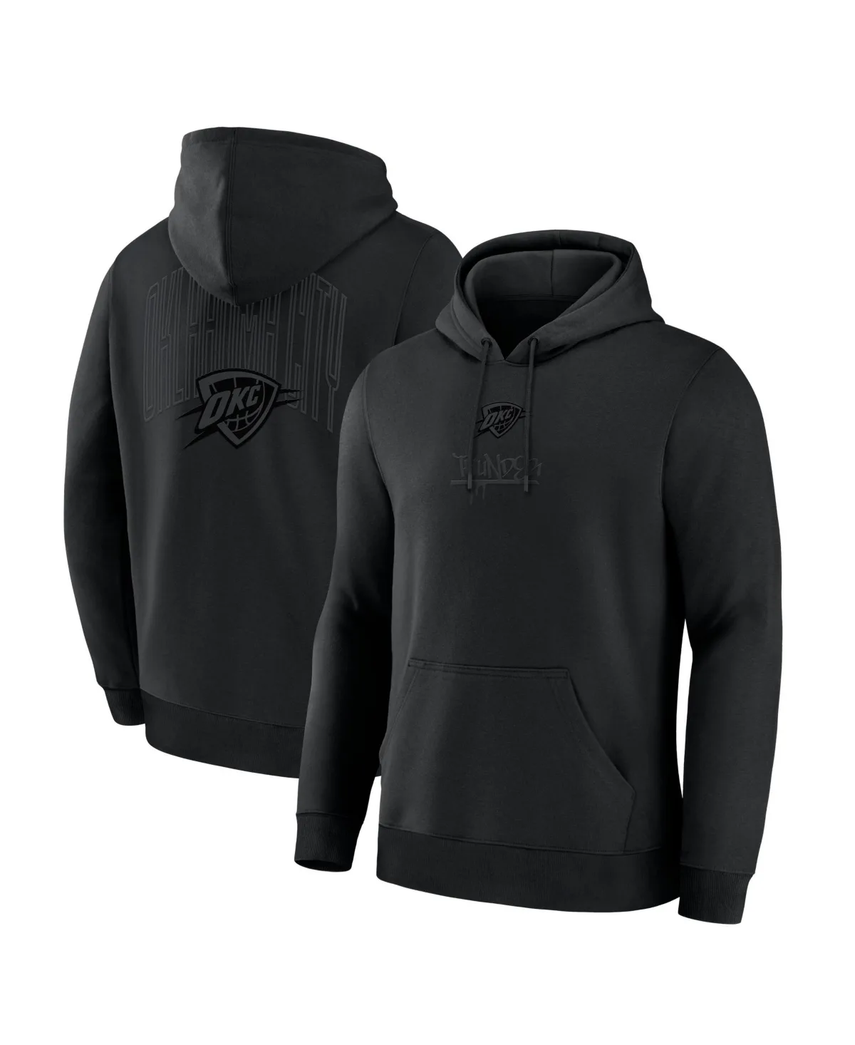 Oklahoma City Thunder Black Out Graphic Classic-Fit Pullover Hoodie by Fanatics