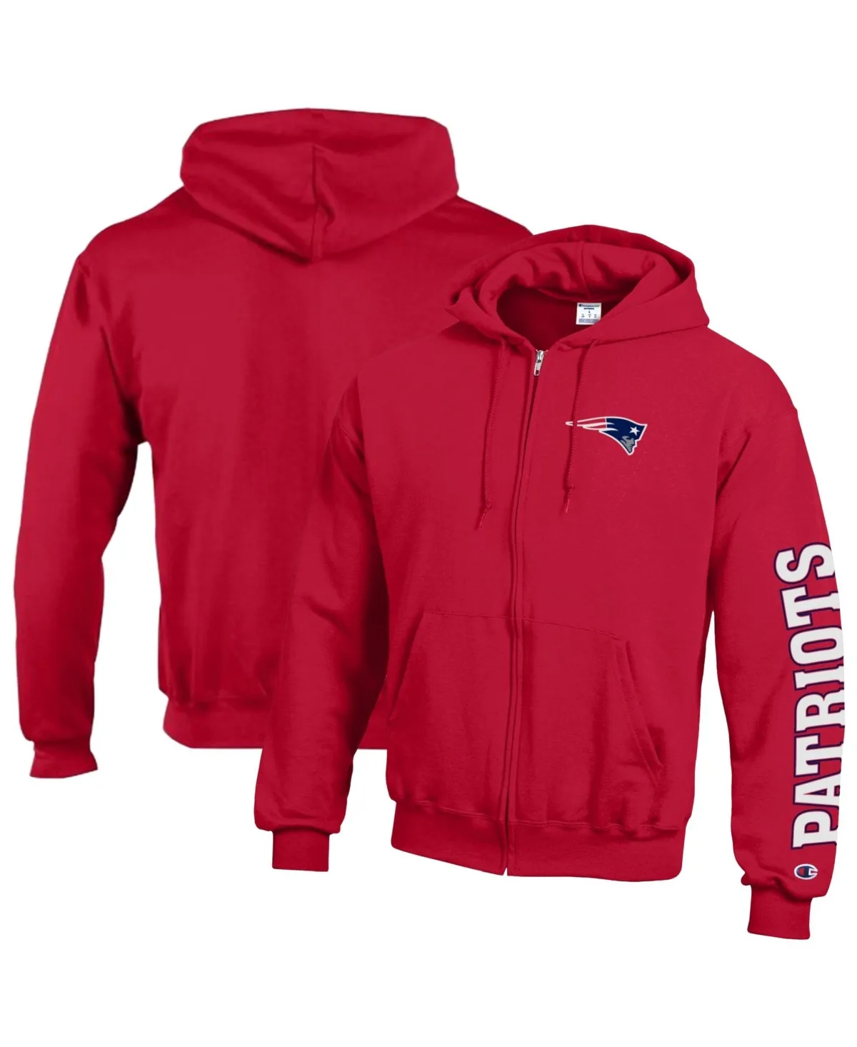 New England Patriots Power Blend Fleece Full-Zip Hoodie