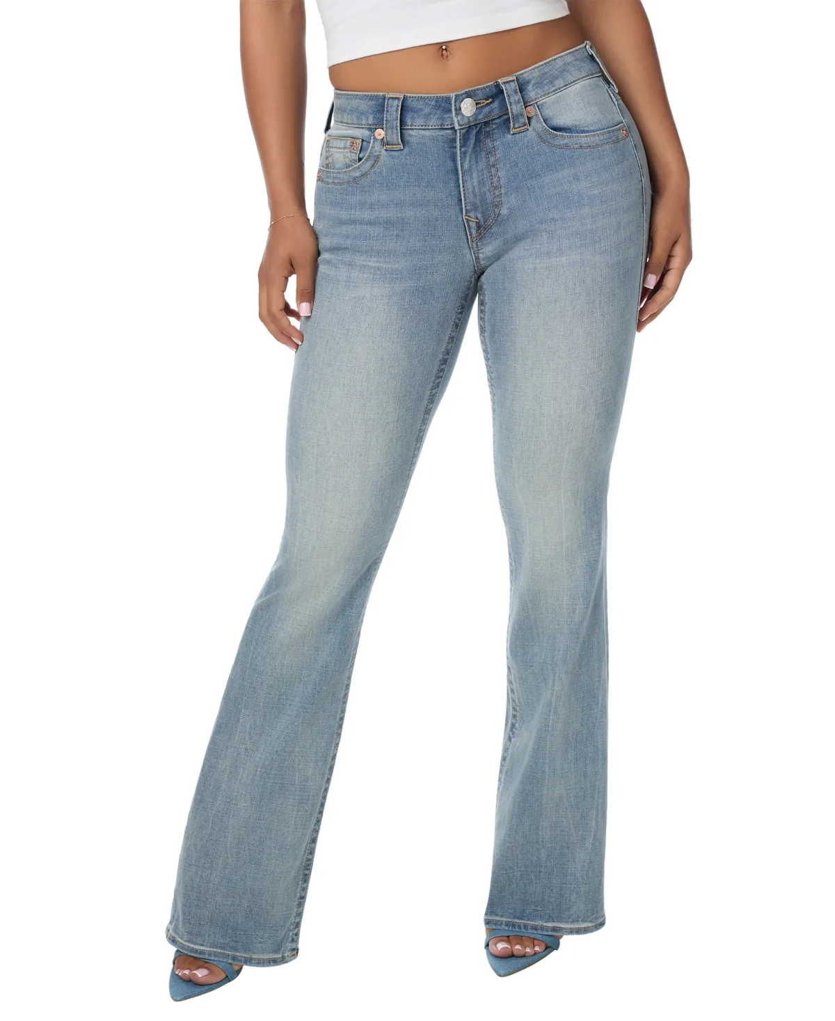 Super T Stretch Light Rinse Mid-Rise Bootcut Jeans by True Religion