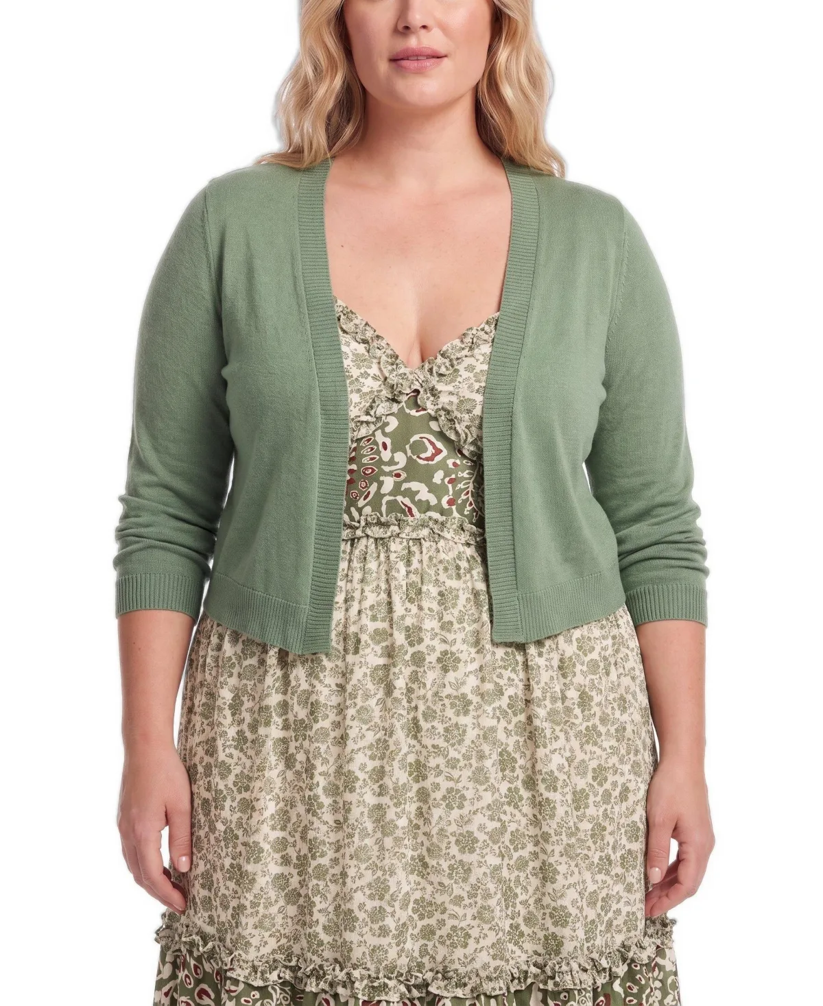 3/4 Sleeve Cropped Shrug Sweater by Torrid