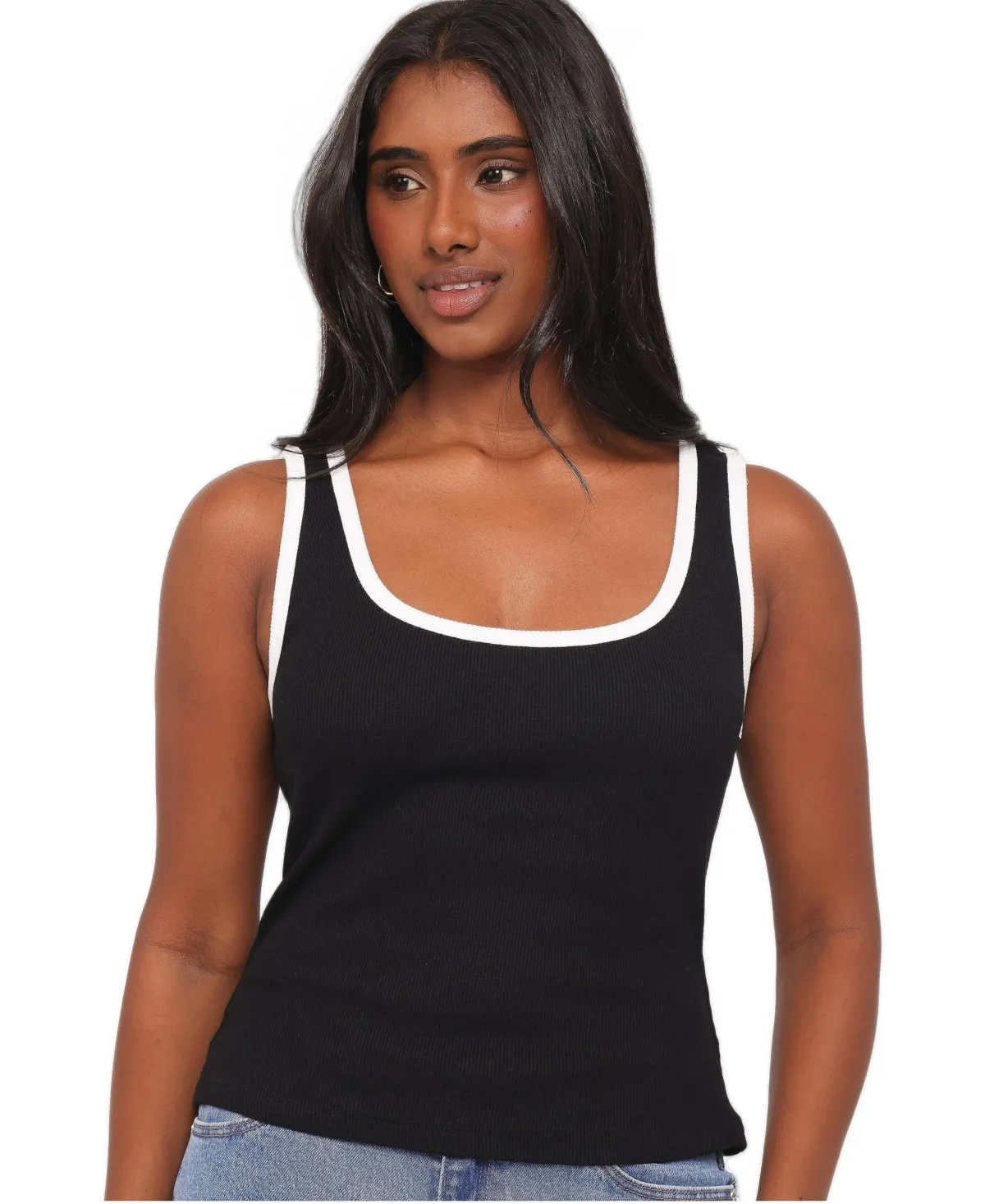 Juanita Scoop Neck Sleeveless Ribbed Tank Top by Petal & Pup