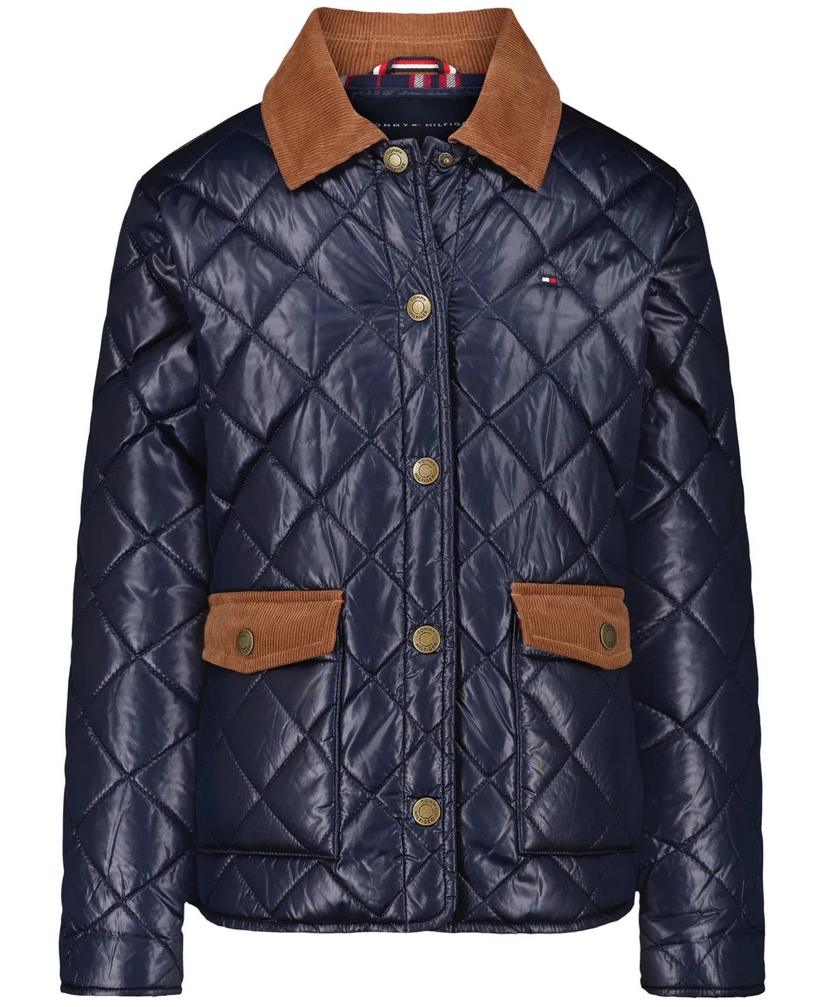 Diamond Barn Jacket with Corduroy Point Collar by Tommy Hilfiger