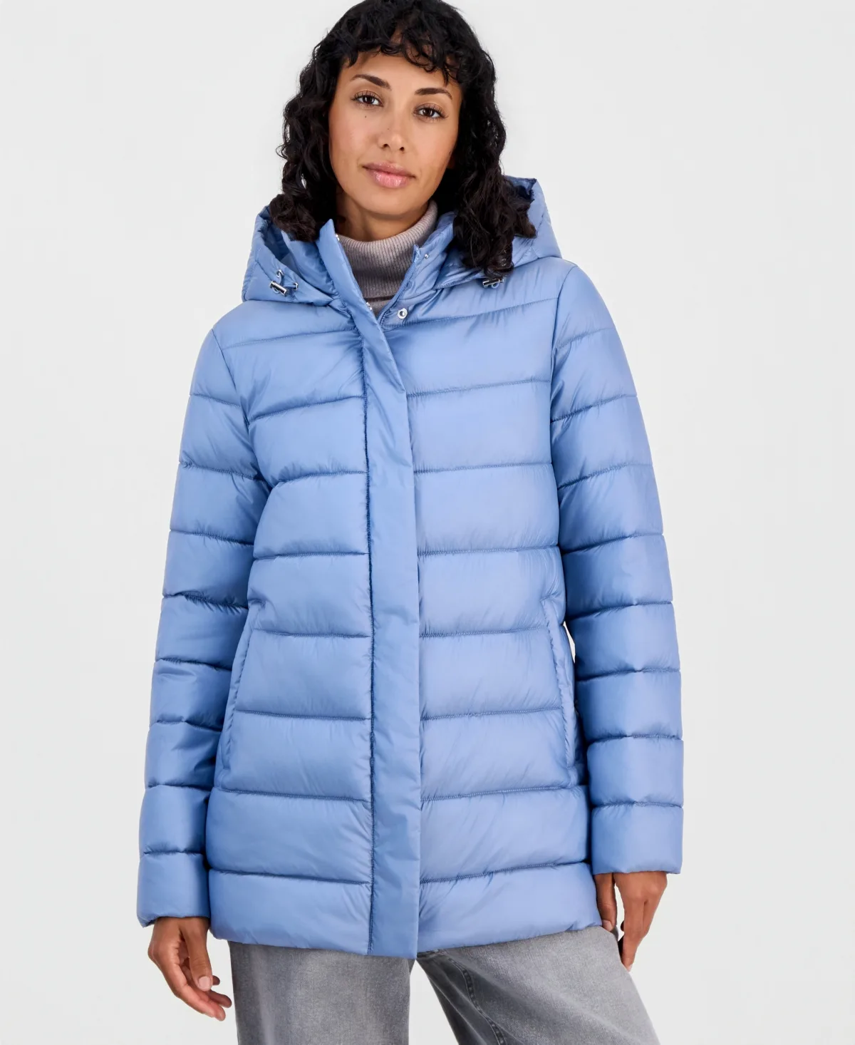 Short Hooded Packable Coat