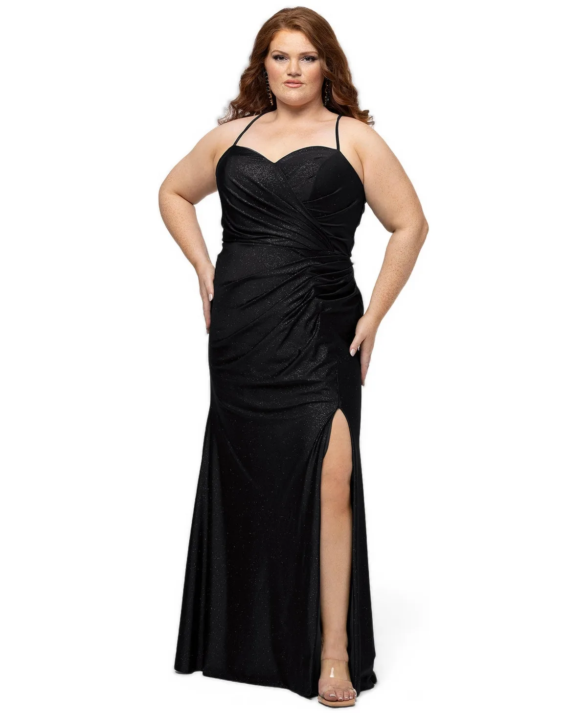 Scene Changer Fitted Sparkly Sweetheart Neck Gown by Sydneys Closet