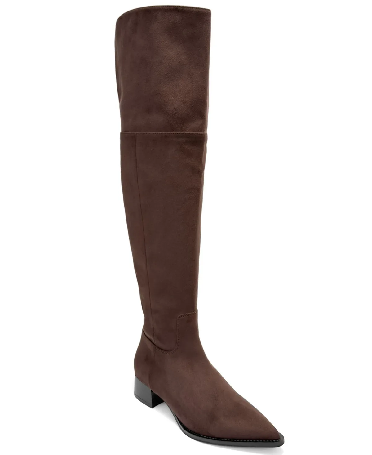 Maven Over-the-Knee Pointed-Toe Block-Heel Faux Suede Boots by Aerosoles