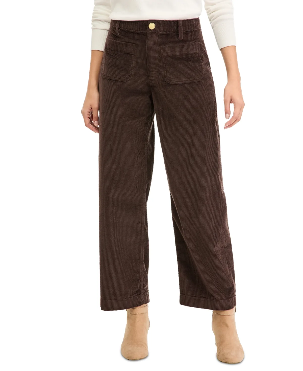 Corduroy Wide-Leg Pants