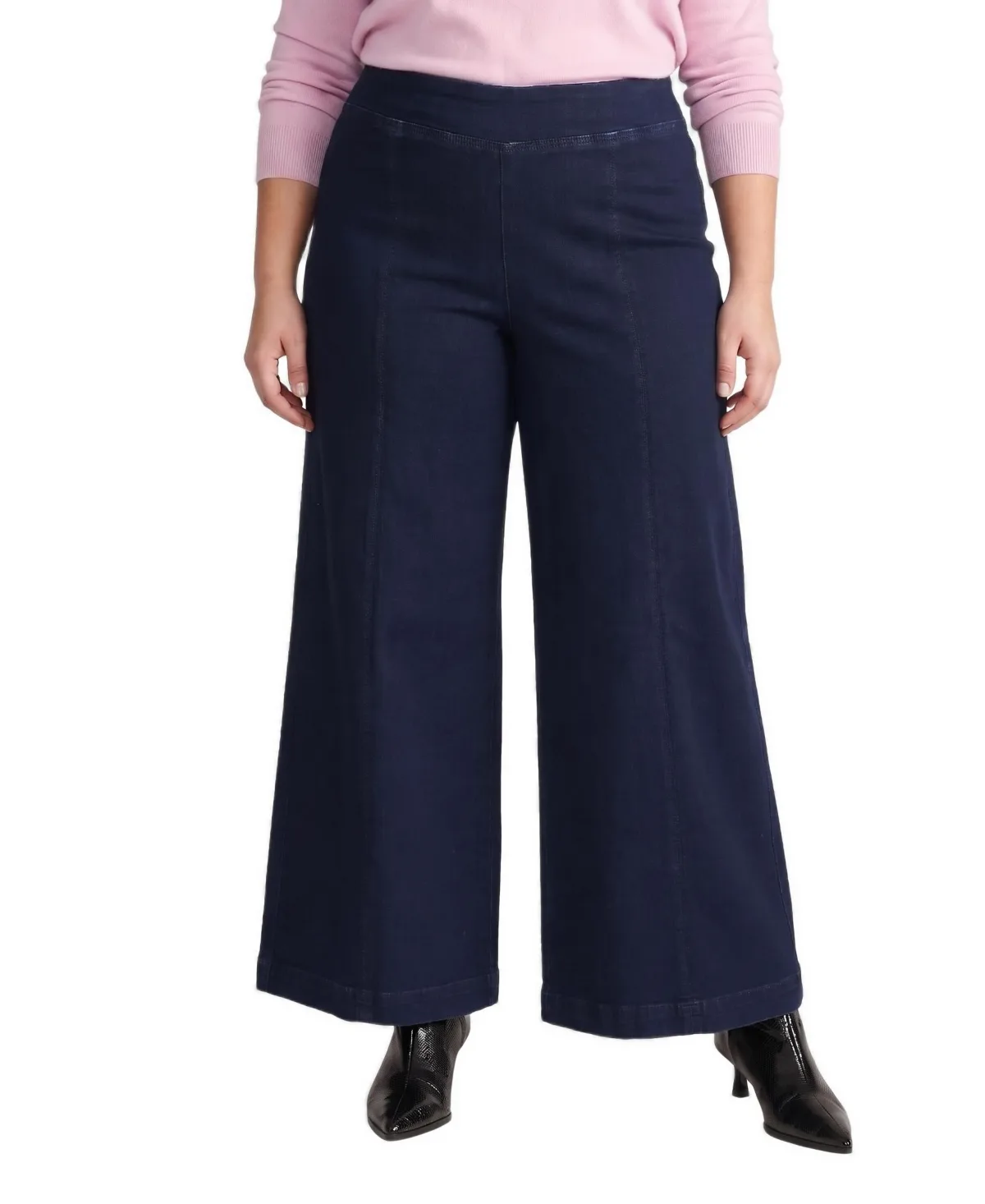 Olivia Side-Zip Pintuck Wide Leg Jeans by Universal Standard